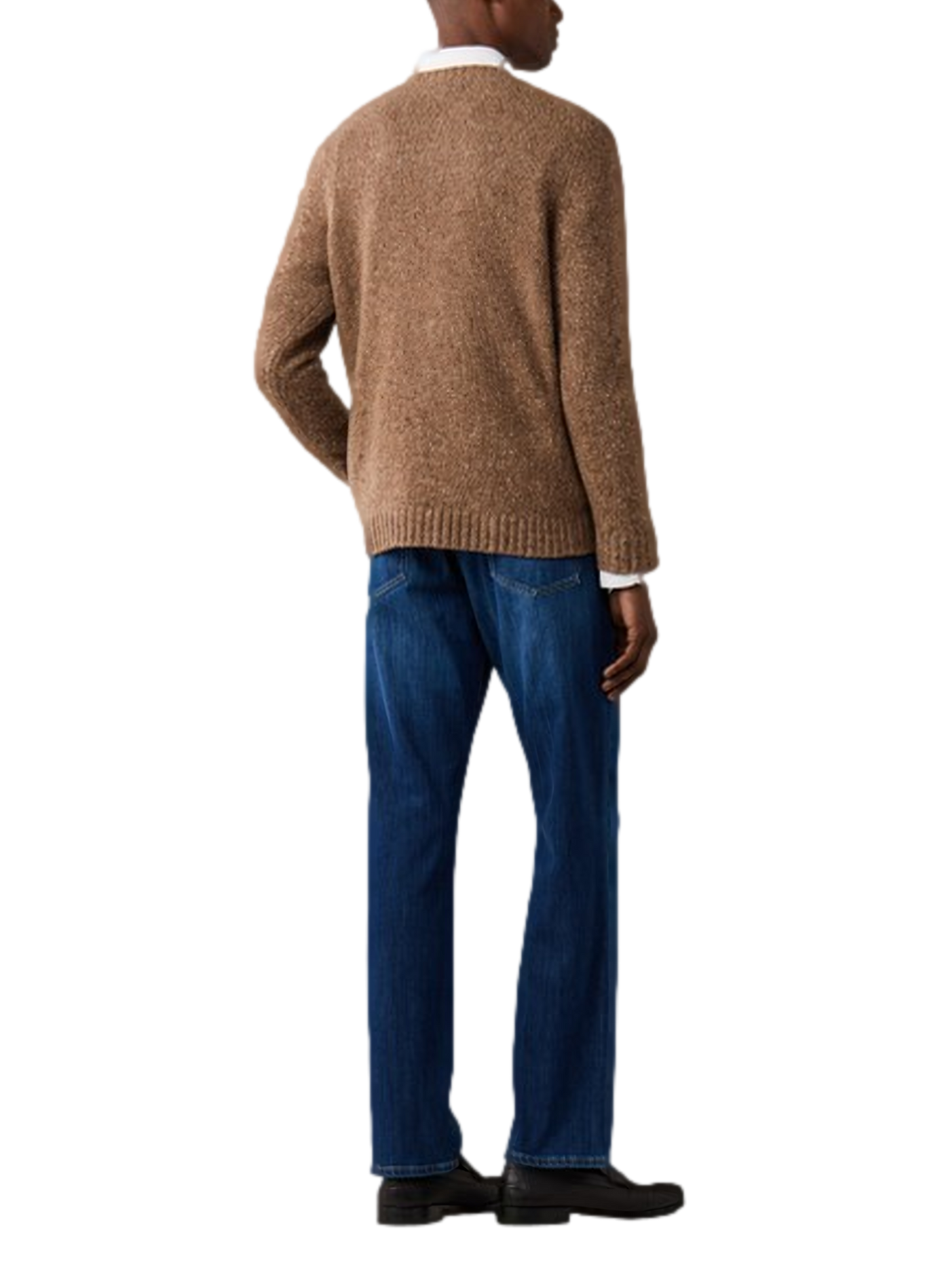 Runder Wollpullover in Uni-Farbe HACKETT Beige