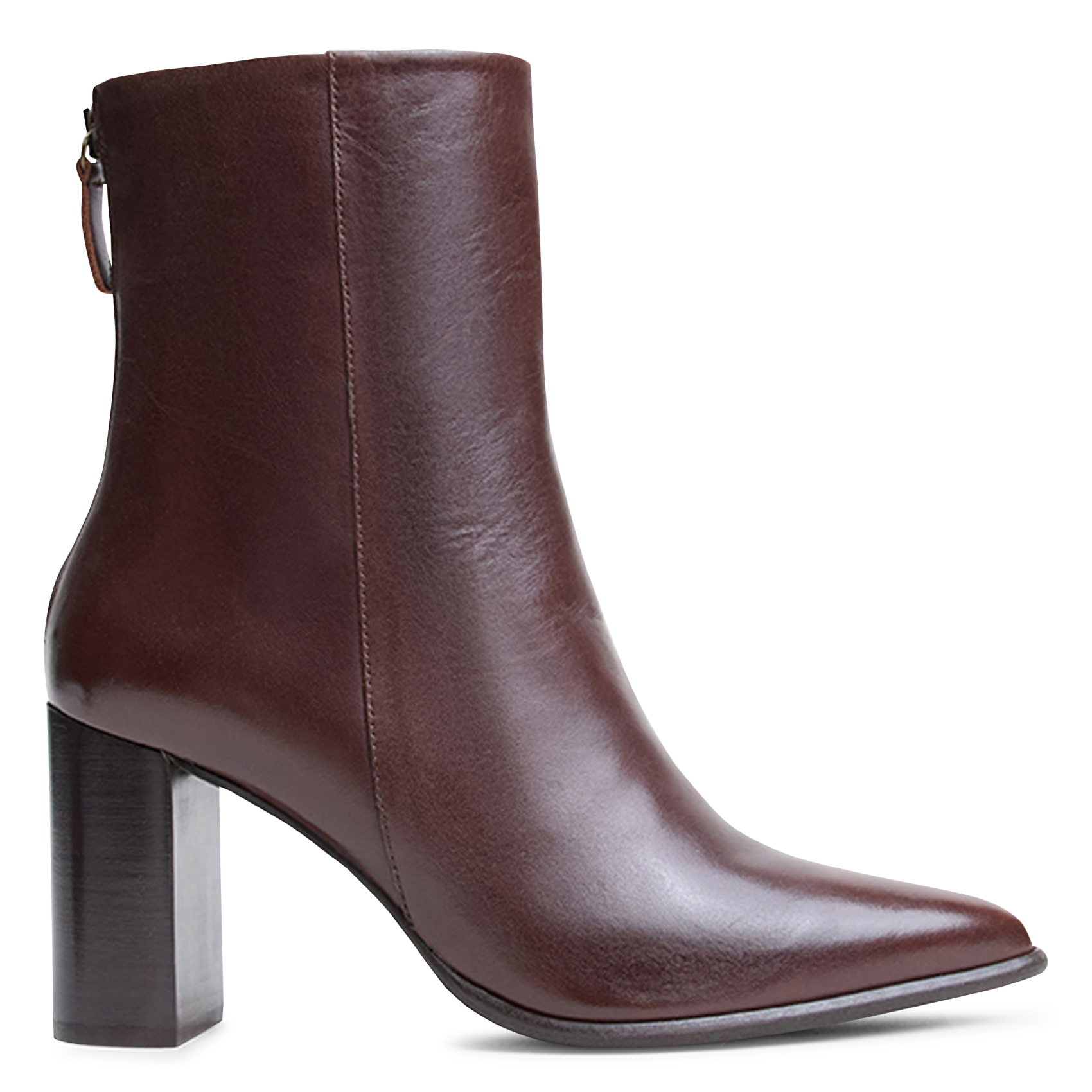 Bottines bout pointu en cuir de vachette pixi JONAK Marron