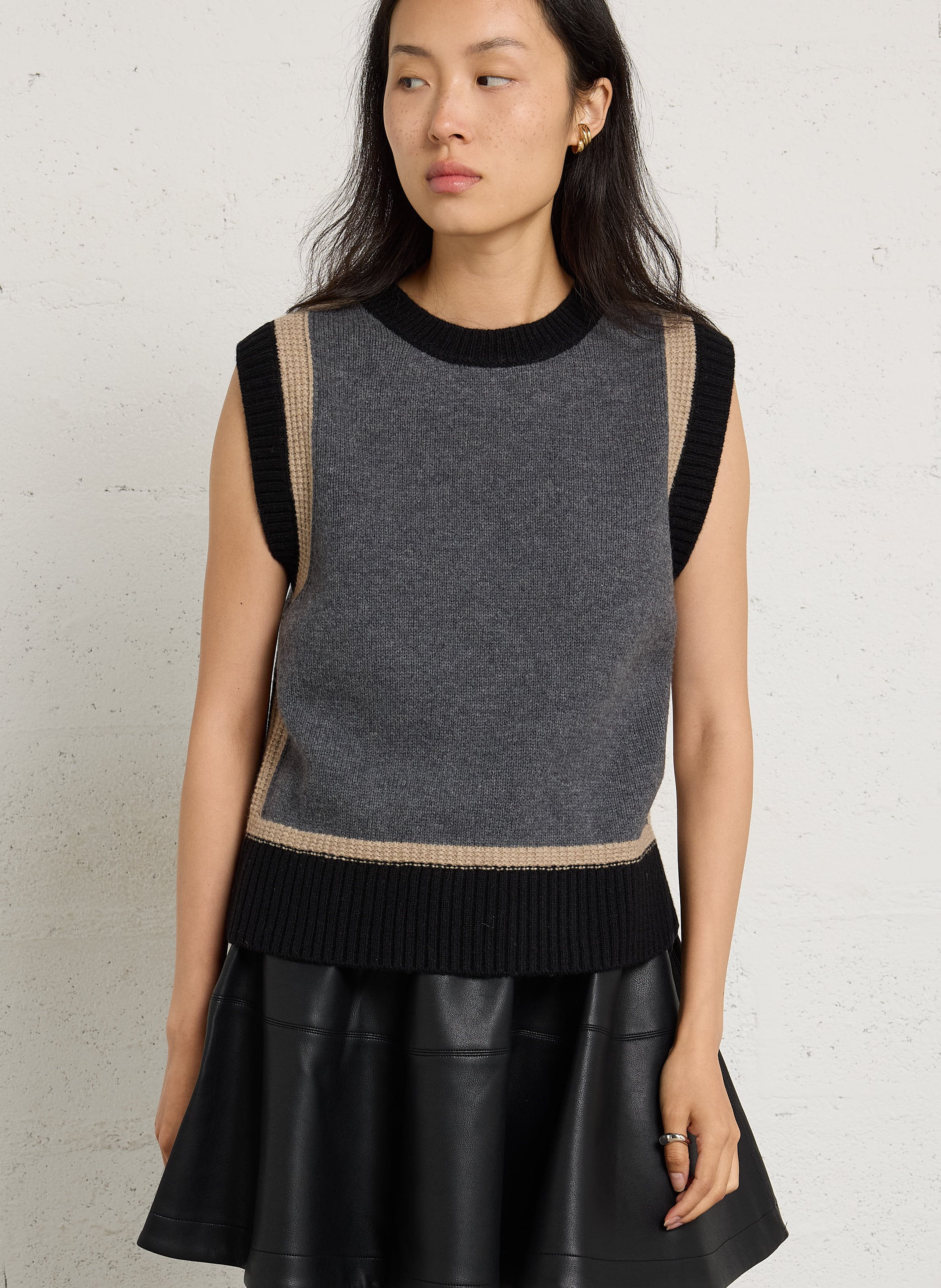 Pull droit en laine anouk MAISON 123 Gris