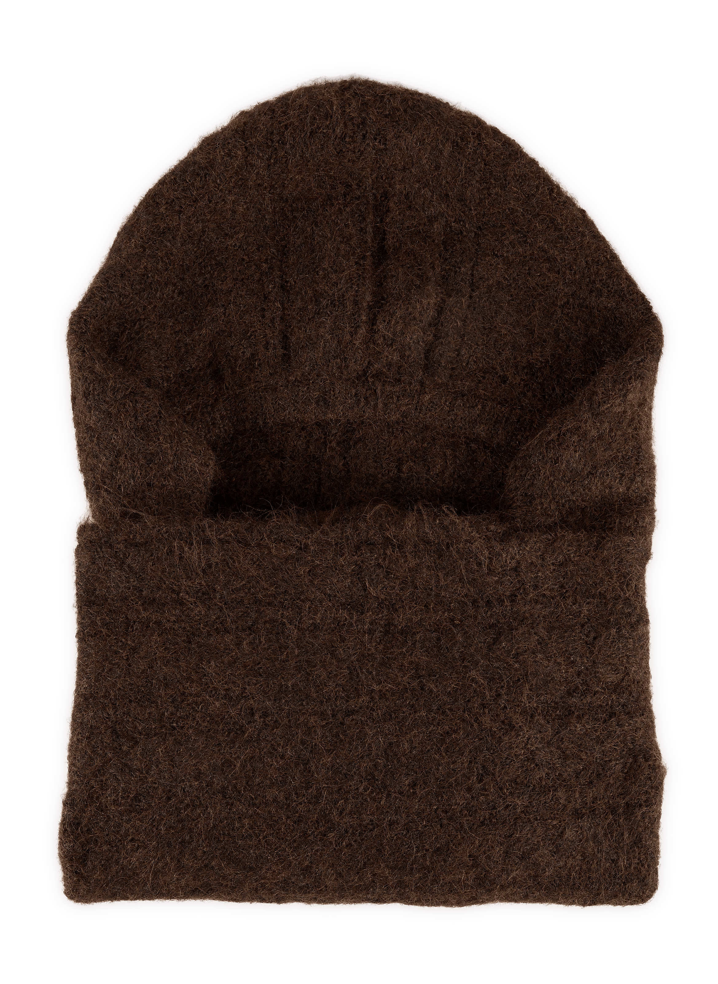 Knit hooded cagoule OBJECT Brown