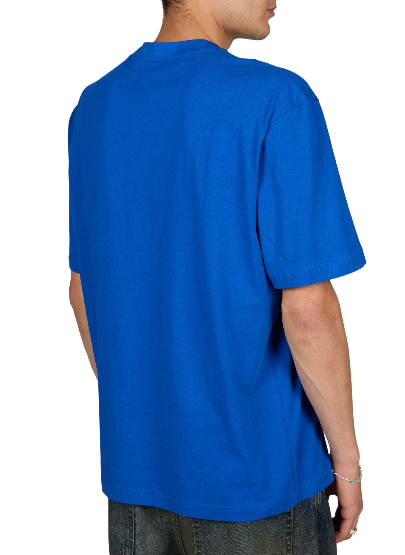 Gerade geschnittenes T-Shirt mit Rundhalsausschnitt und Siebdruck HUGO BLUE Blau