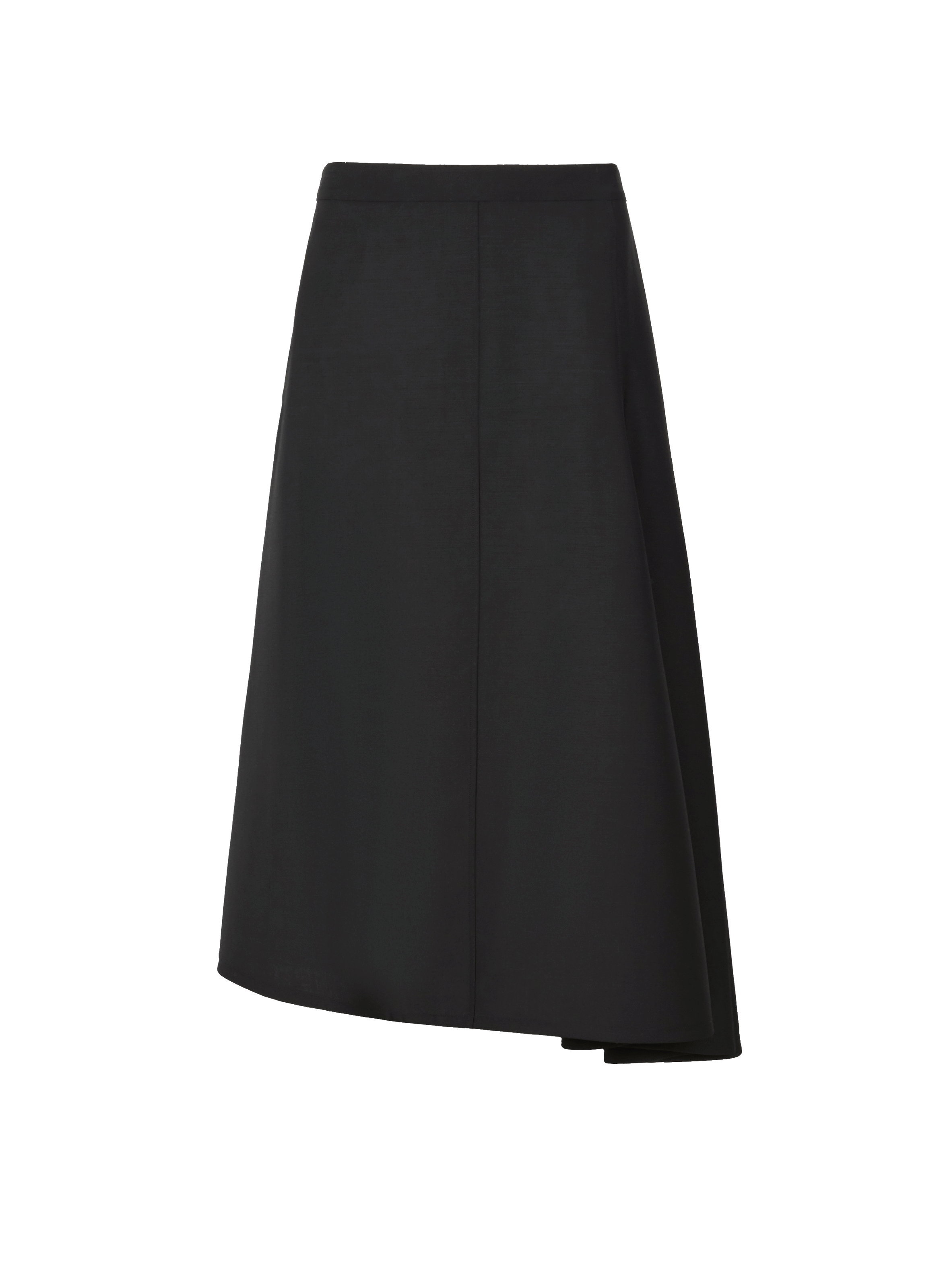 Jupe asymétrique en laine mélangée