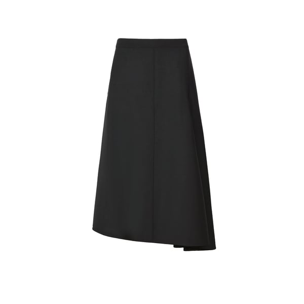 Jupe asymétrique en laine mélangée