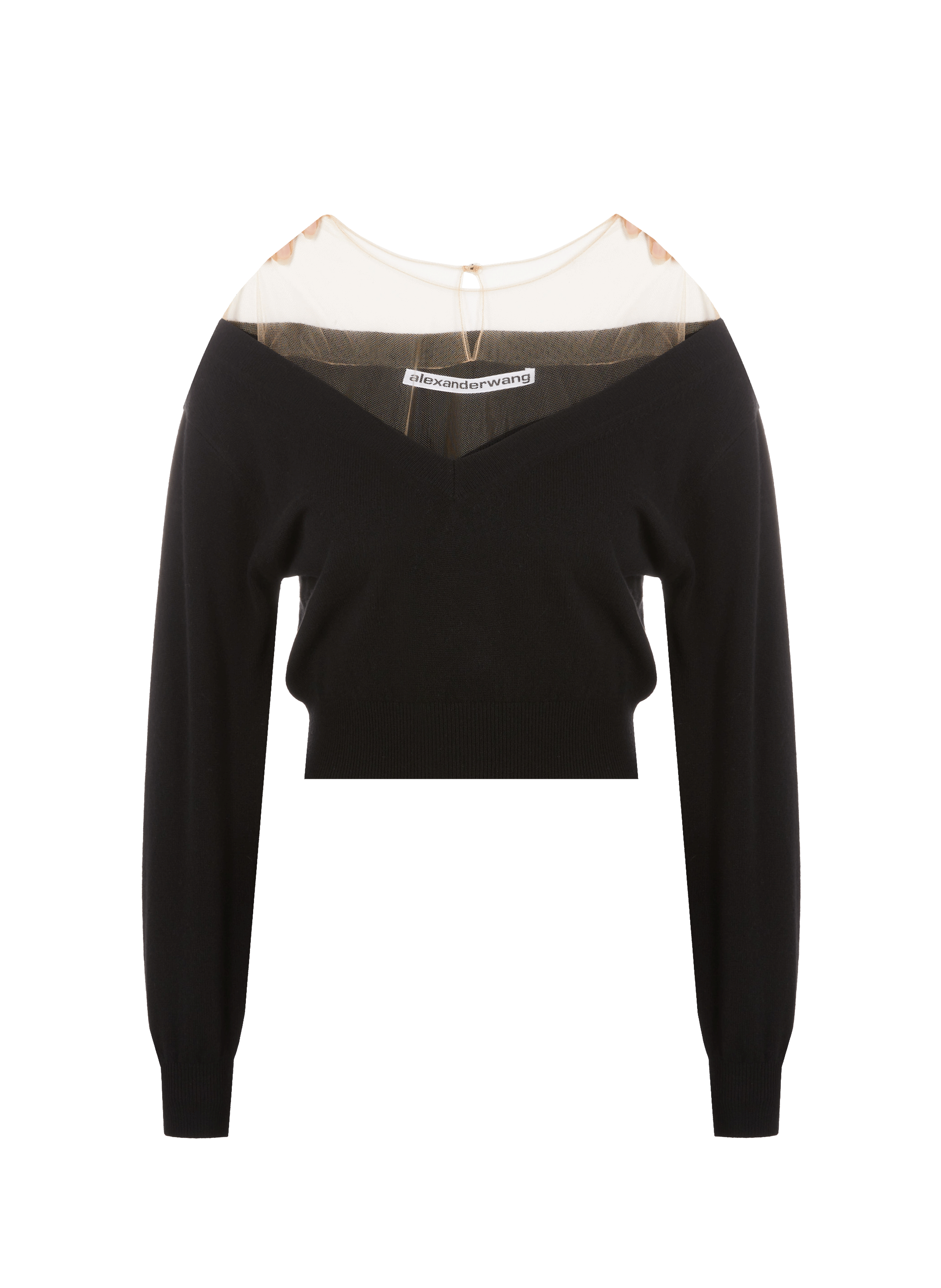 Pull avec empiècement en tulle