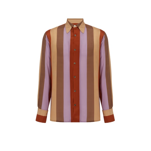Chemise rayée en soie