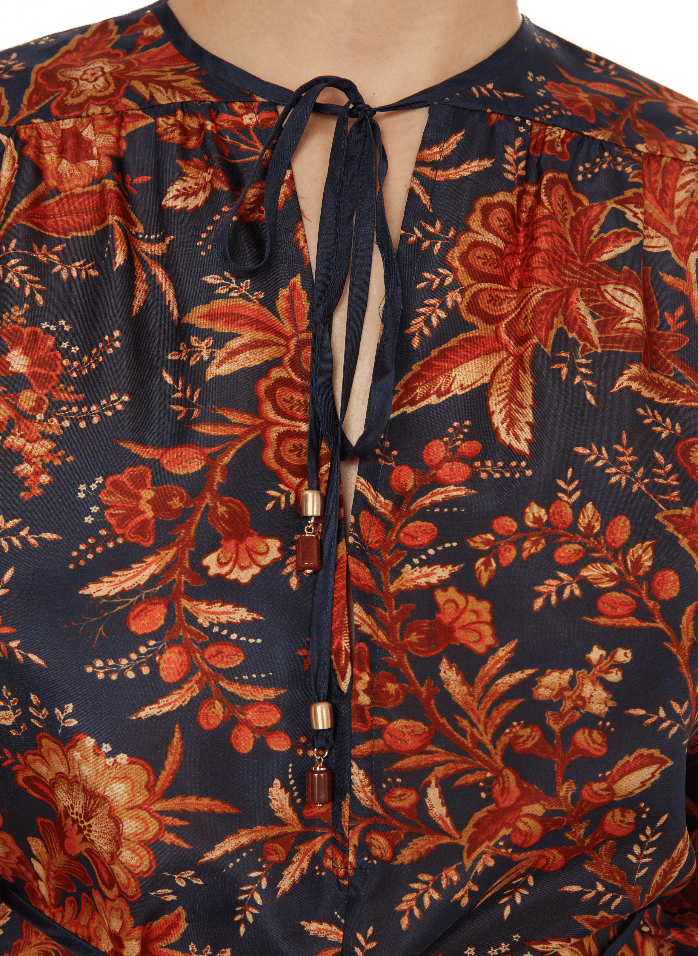 Top imprimé en soie  Multicolore