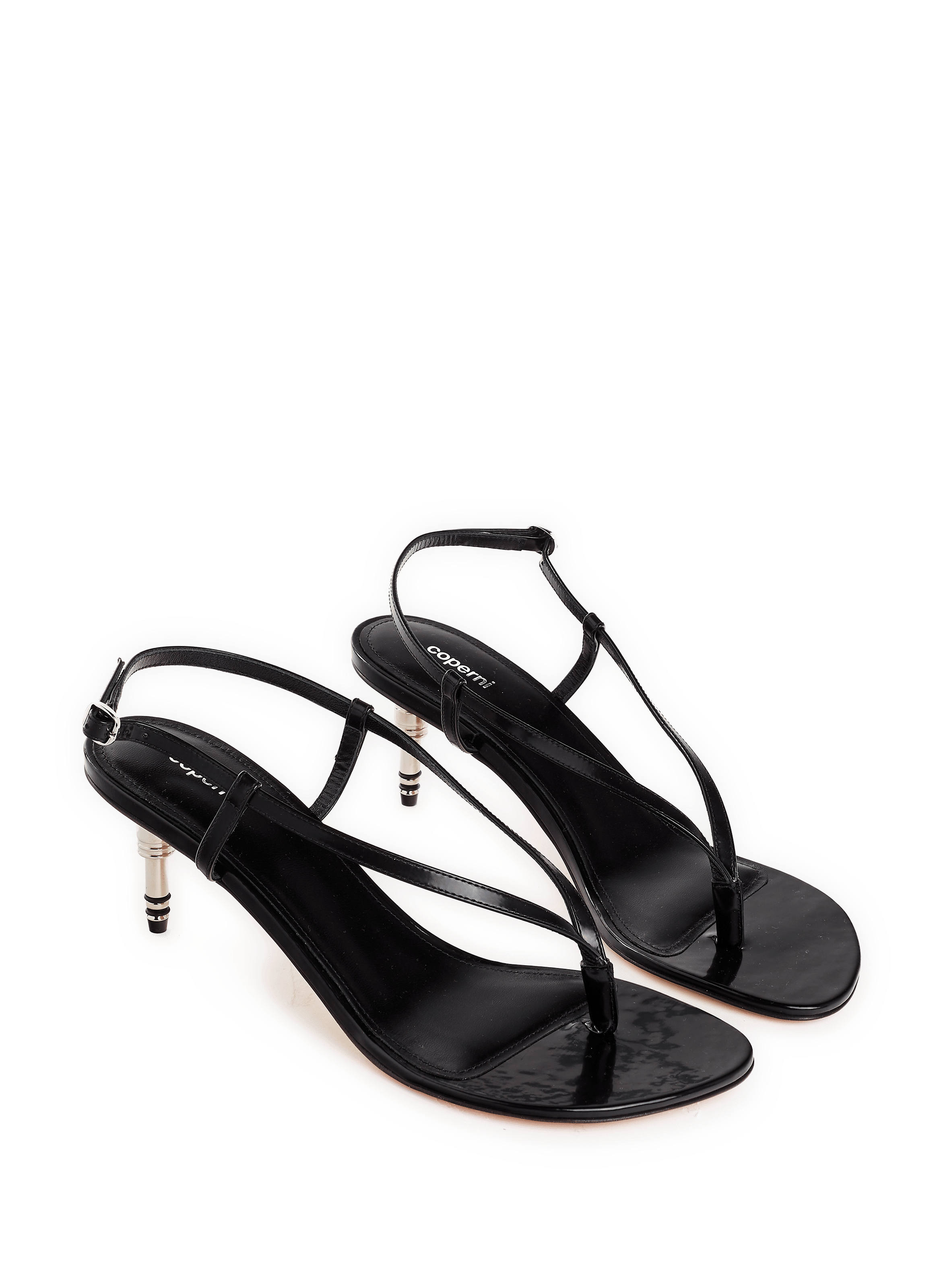 Leren sandalen met hak COPERNI Zwart