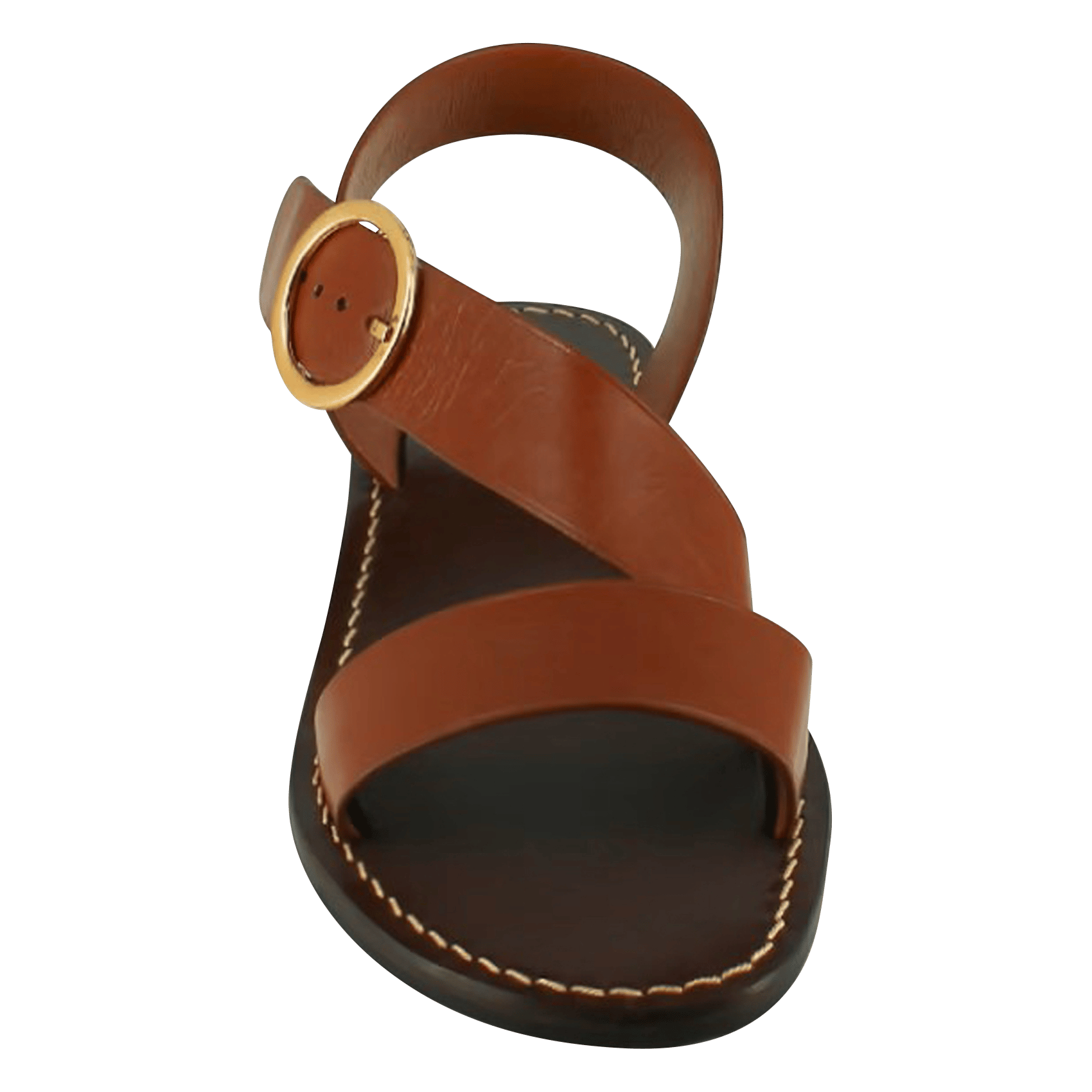 Sandales plates en cuir welbi JONAK Marron