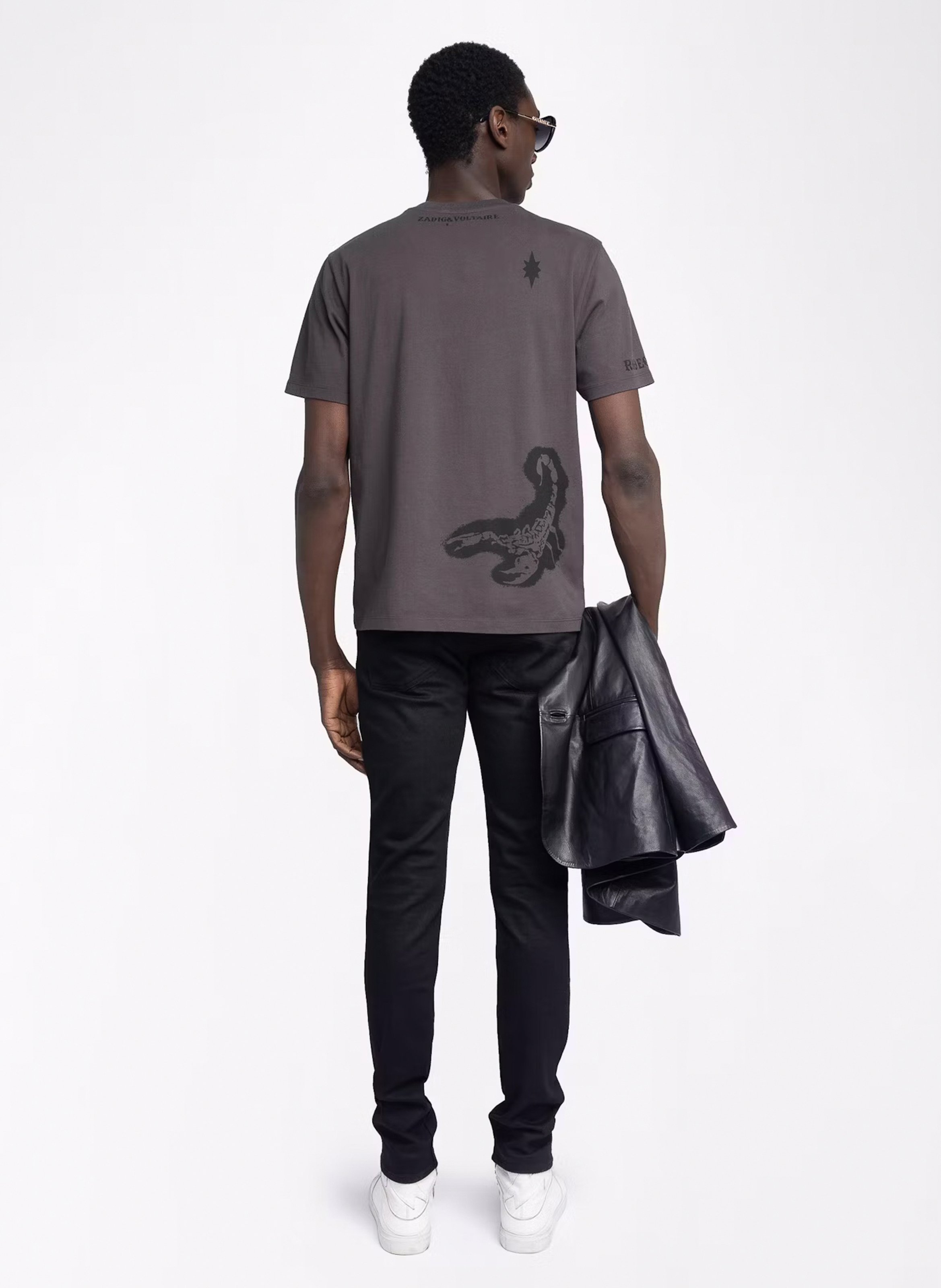 Tee-shirt col rond en coton tommy ZADIG&VOLTAIRE Marron