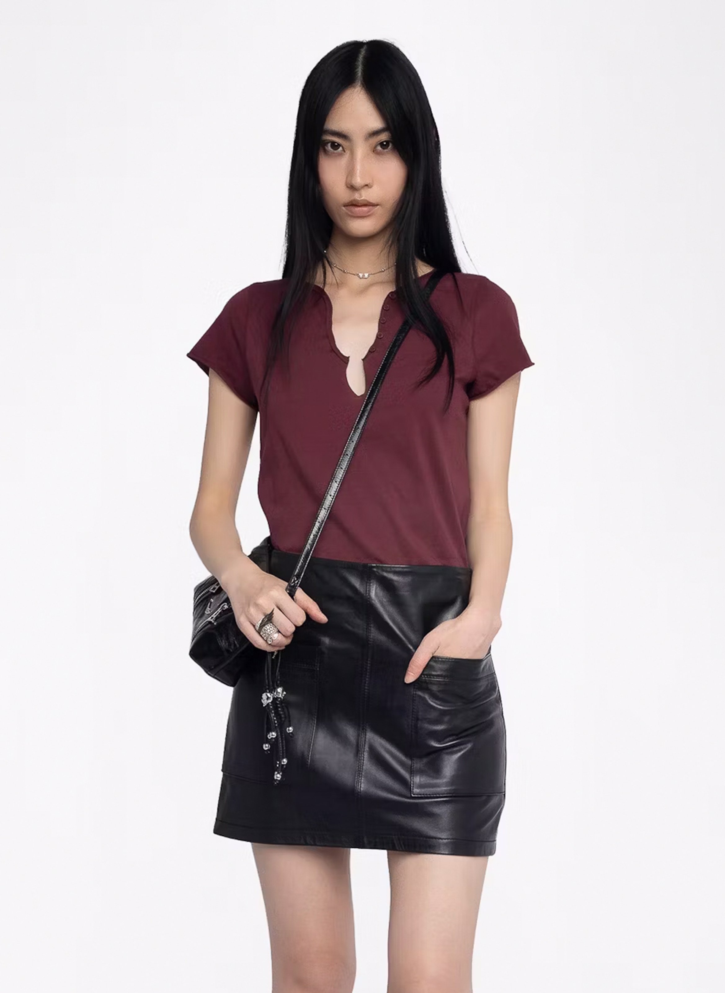 ZADIG&VOLTAIRE Tee-shirt droit en coton tuni Violet