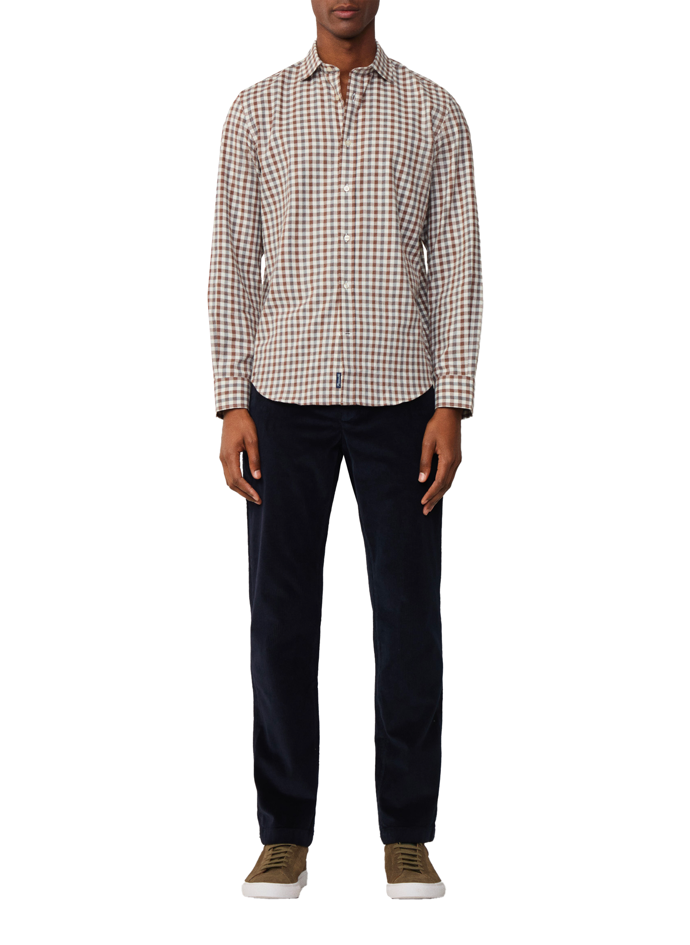 Check cotton Shirt FACONNABLE Brown