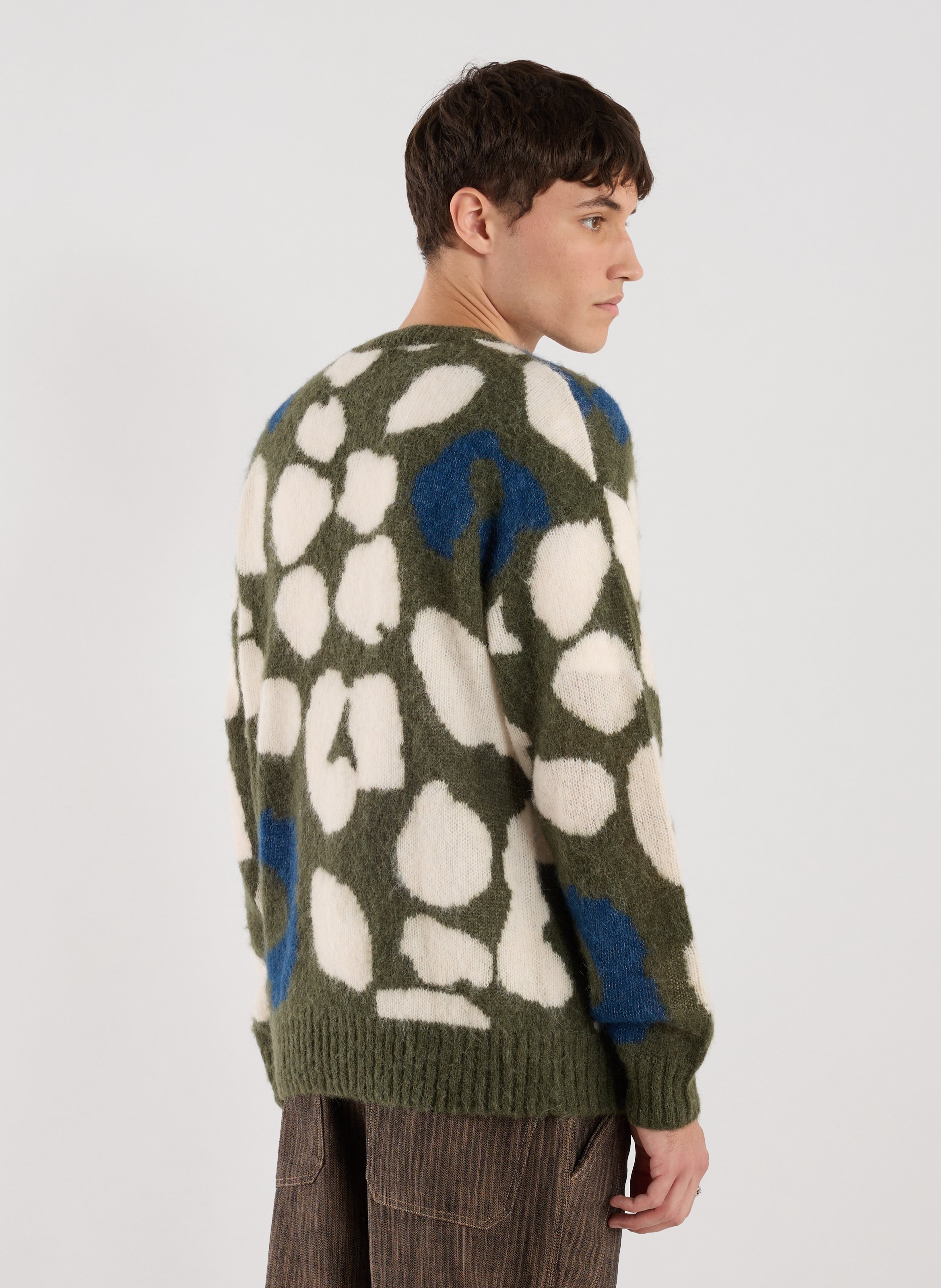 Pull imprimé en laine et alpaga mélangés CLOSED Vert