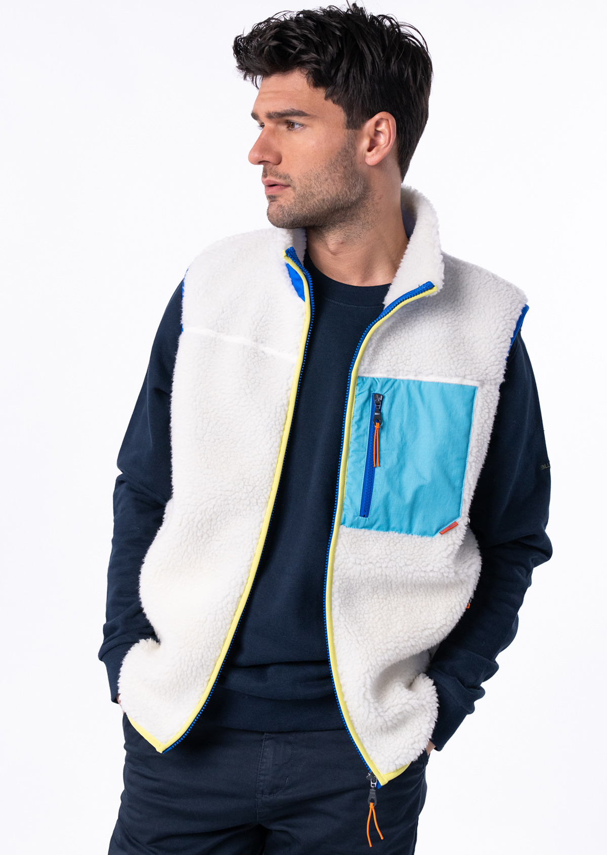 Veste sherpa zippée sans manches BILLYBELT Beige