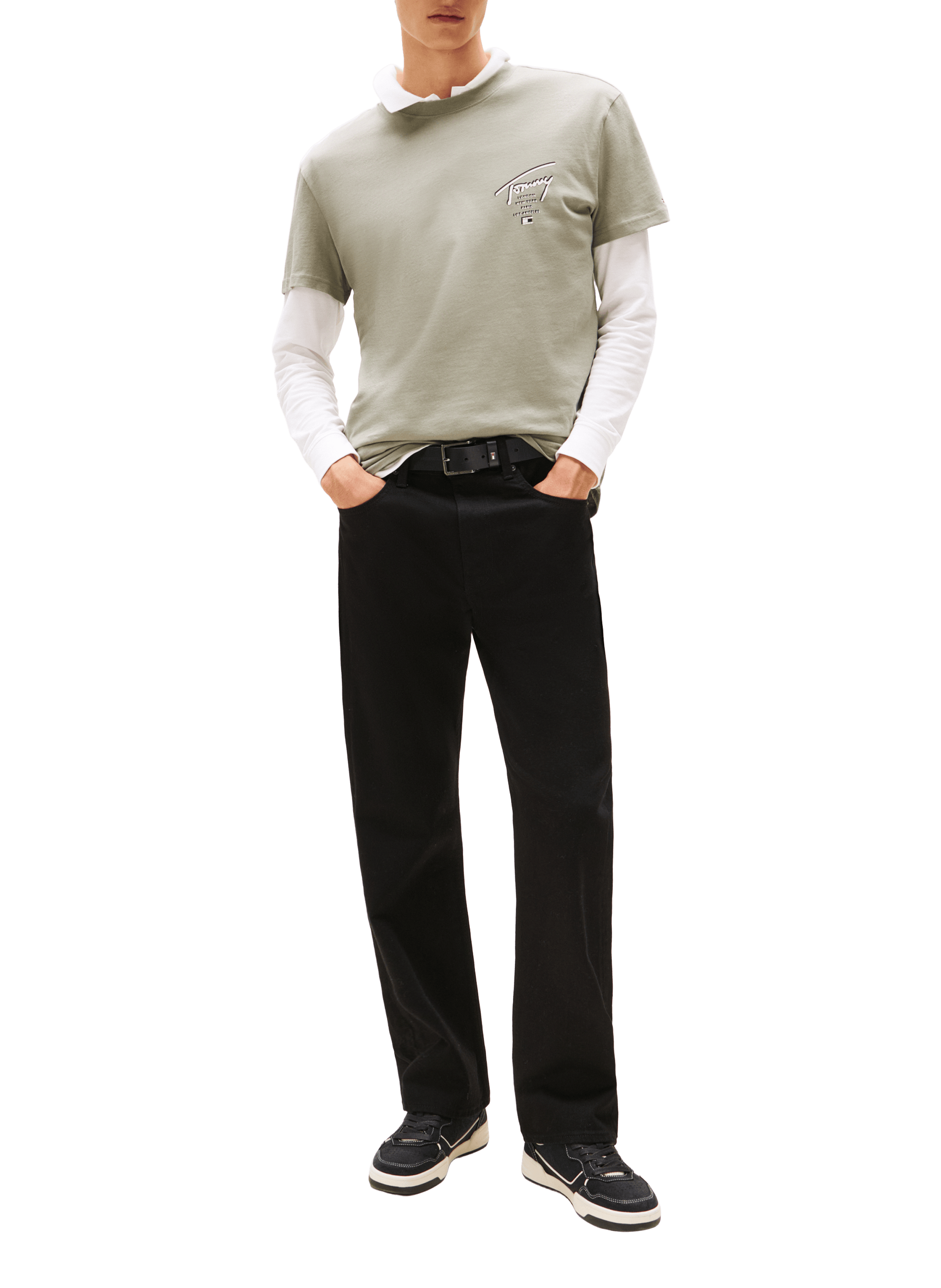 T-shirt in jersey with signature logo on the back TOMMY HILFIGER Khaki