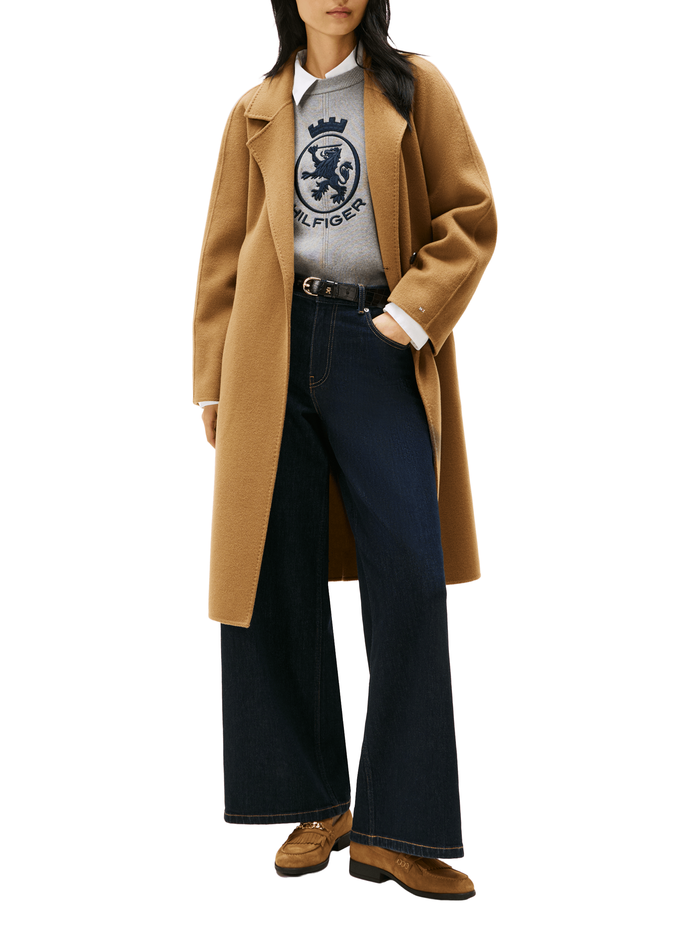 Mocassins en daim à franges  TOMMY HILFIGER Marron