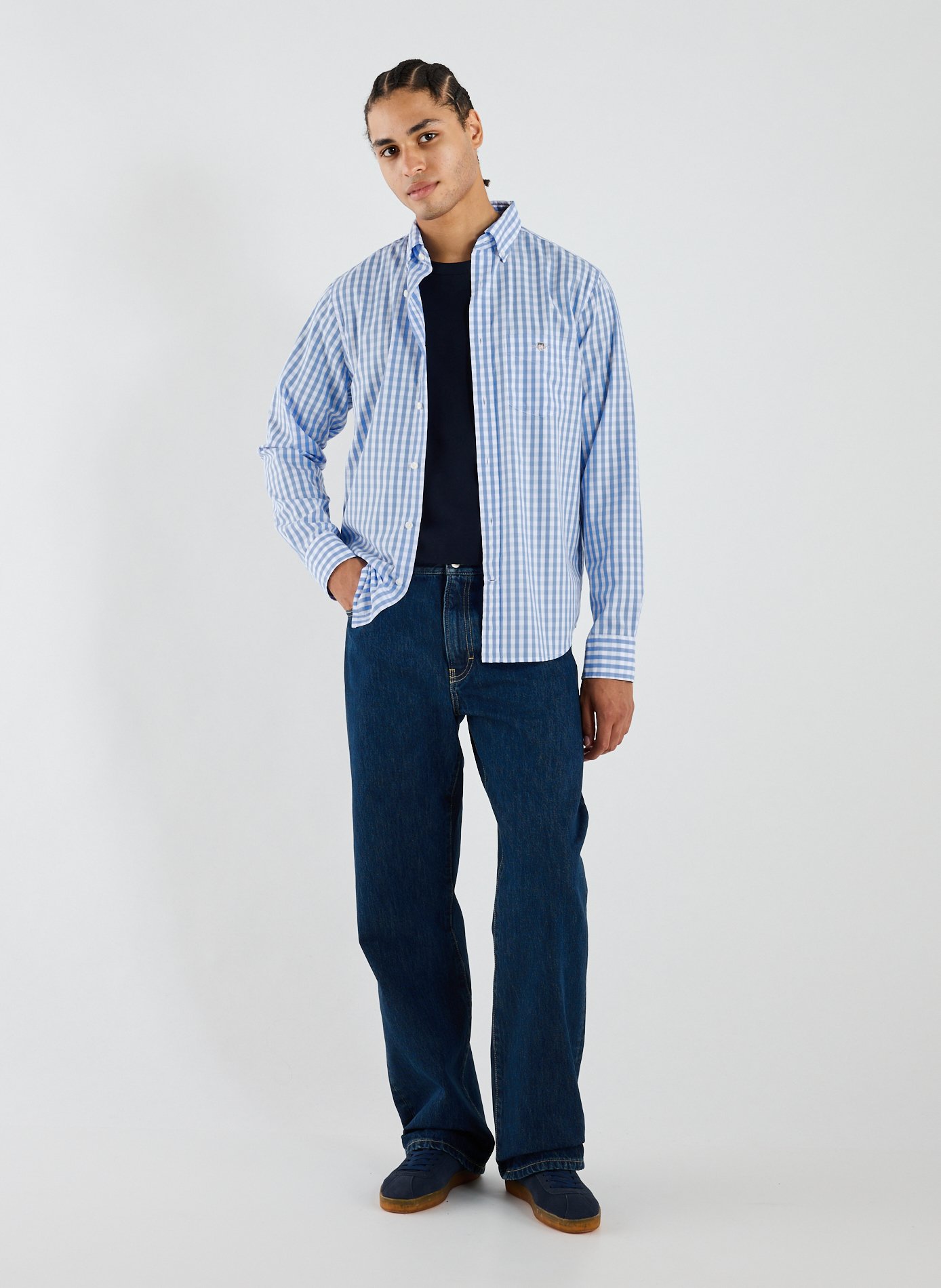 Check cotton Shirt GANT Blue