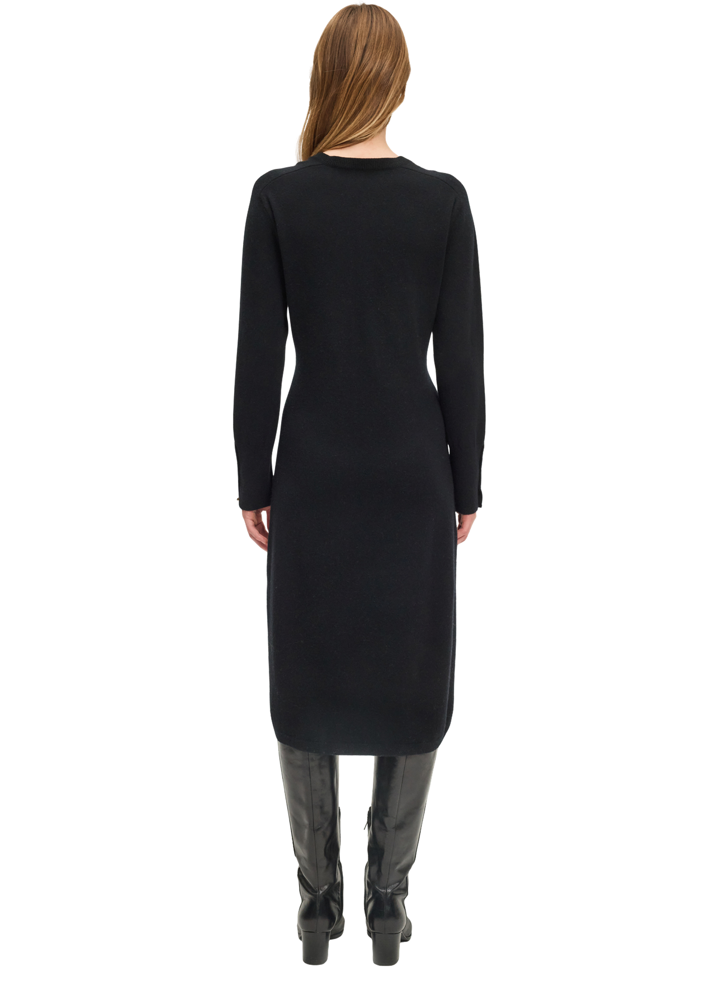 Robe noire en laine à boutons dorés - lovina PABLO Noir