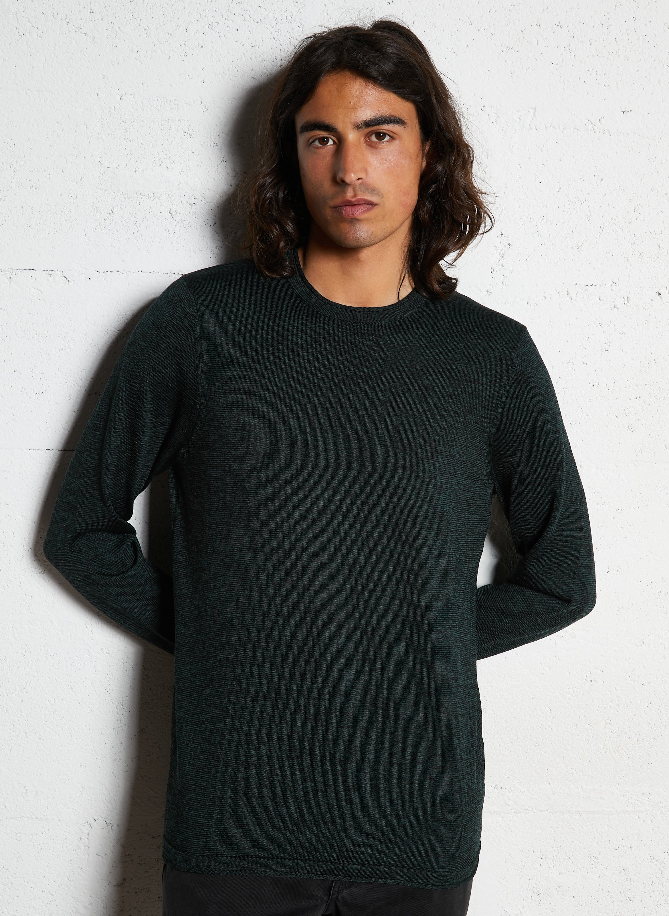 Pull droit en maille  Vert