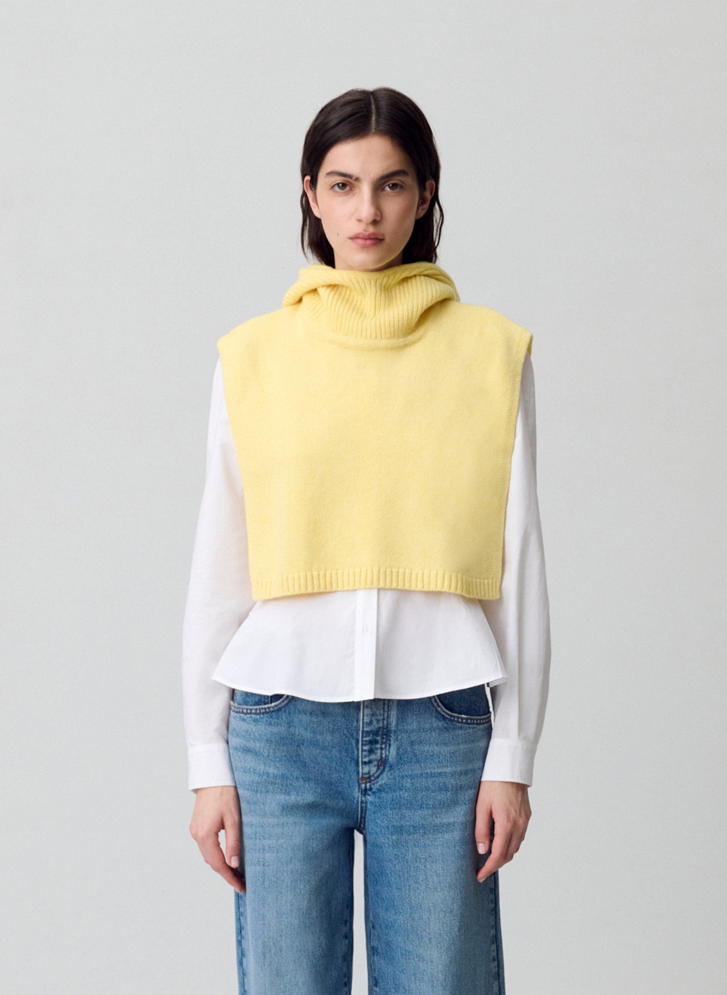 Col amovible en laine mimane CLAUDIE PIERLOT Jaune