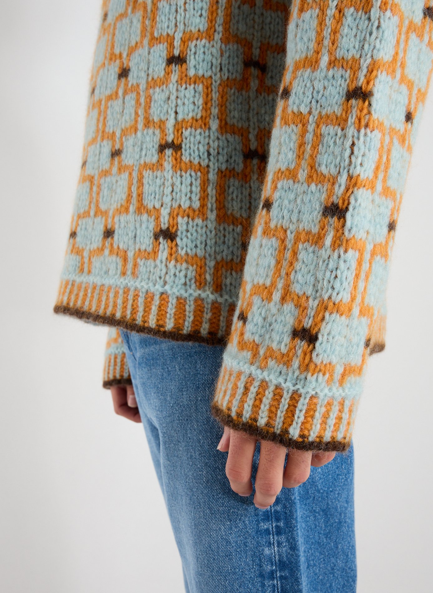 Pull à motif Norwegian en laine HOLZWEILER Bleu