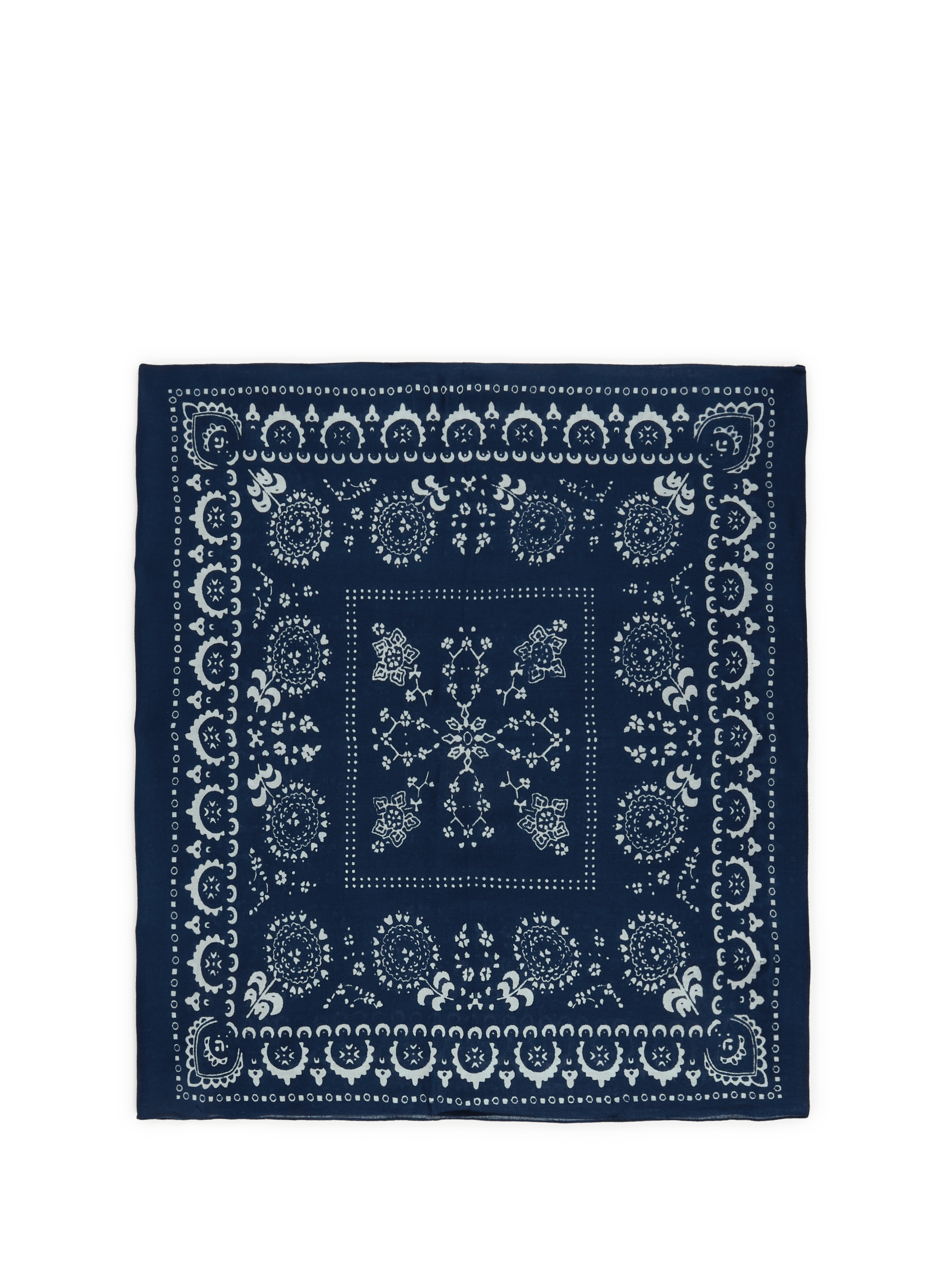 SAISON 1865 Foulard imprimé en coton et laine Bleu