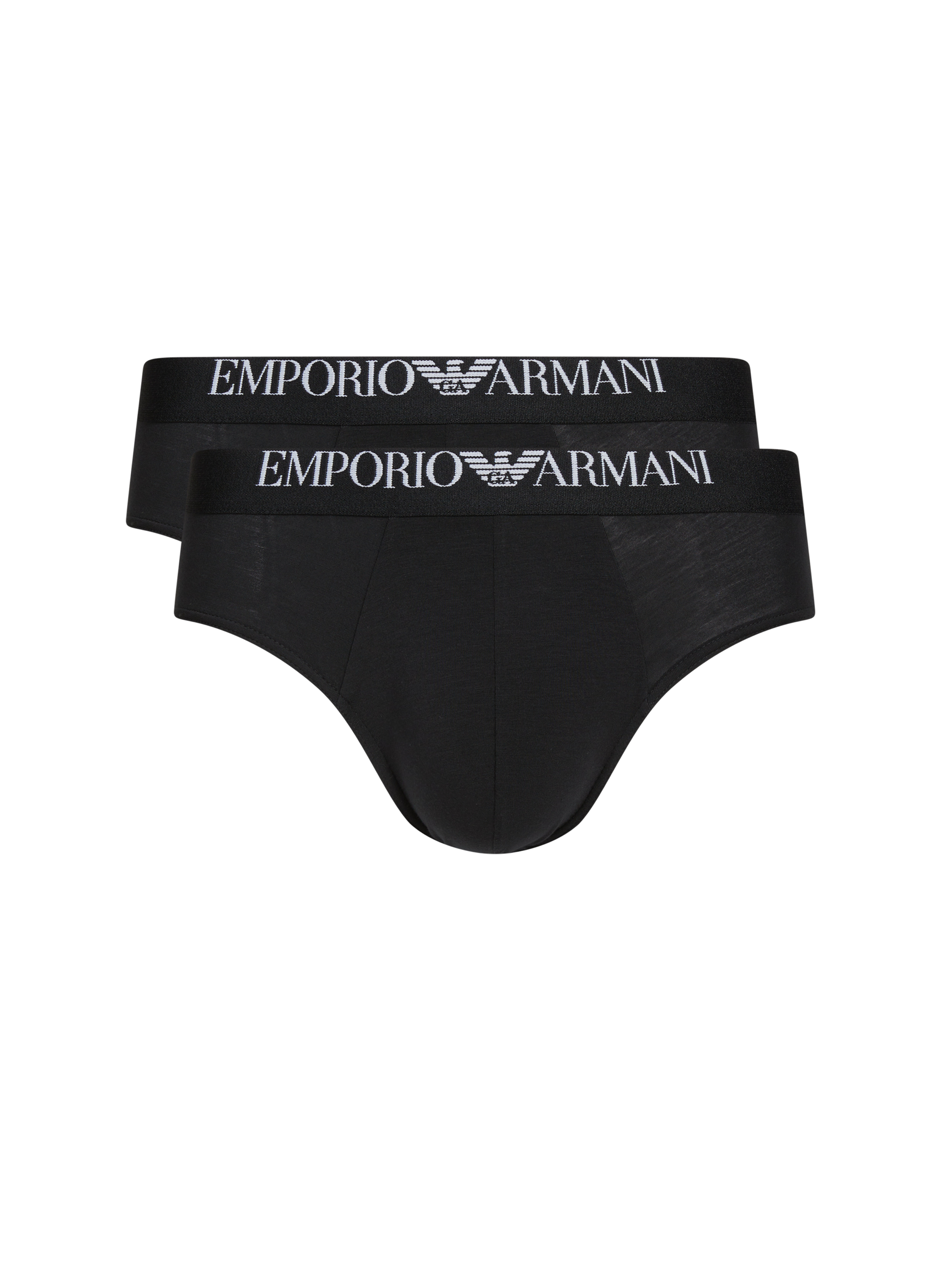 EMPORIO ARMANI Pack de deux slips à logo Noir