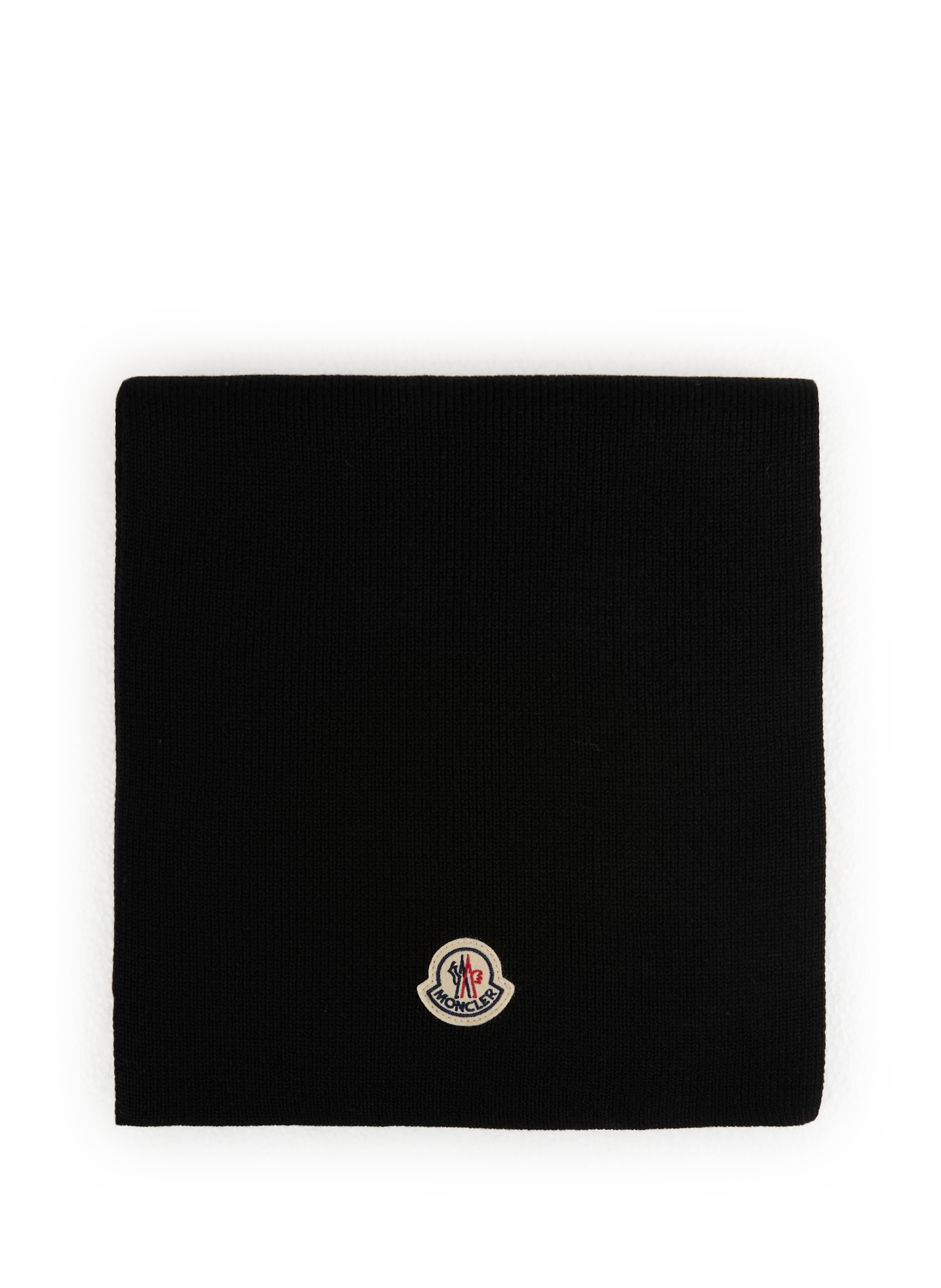 MONCLER Ribbed virgin wool scarf Black