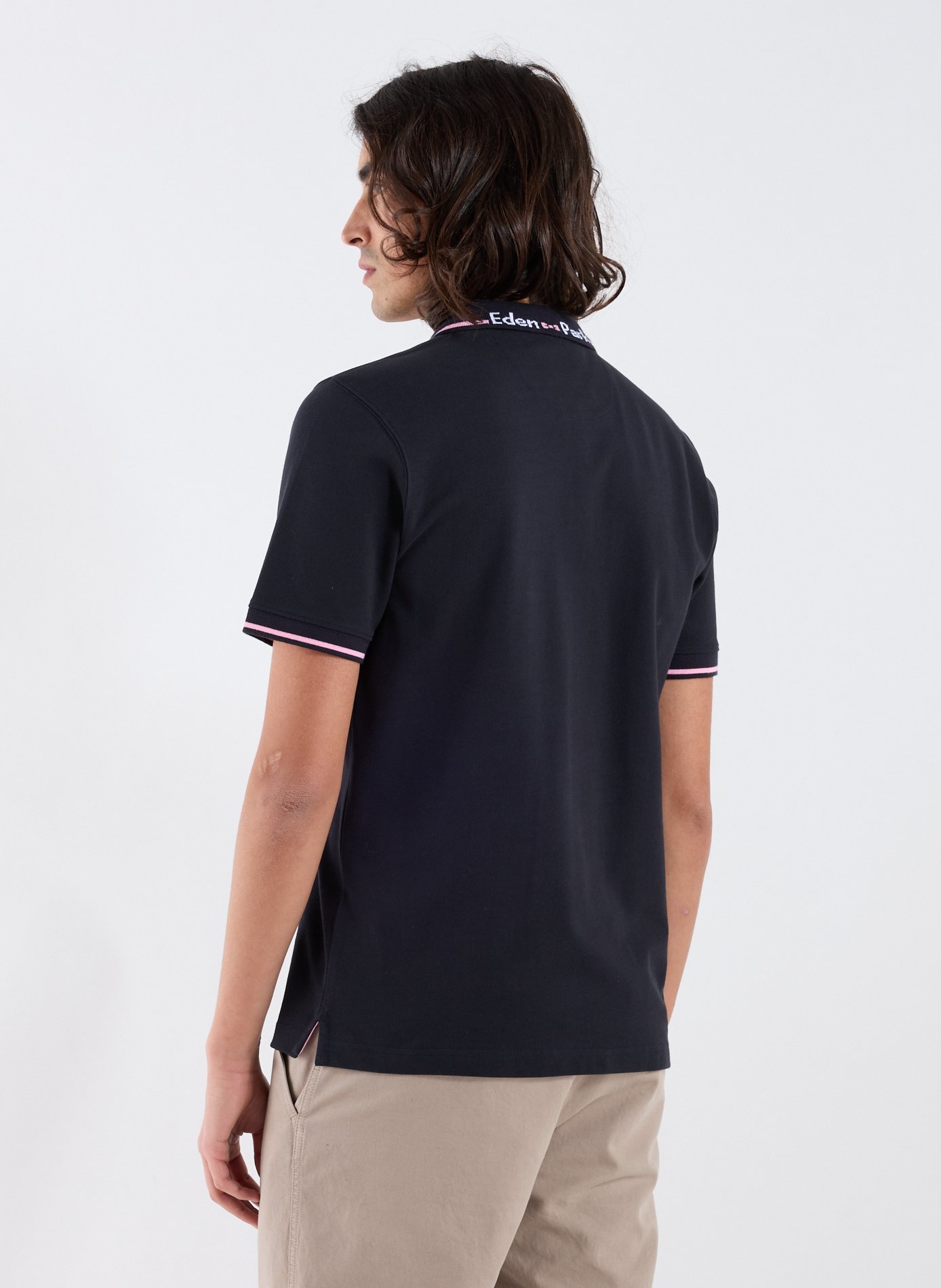 Short-sleeved cotton polo shirt EDEN PARK Blue