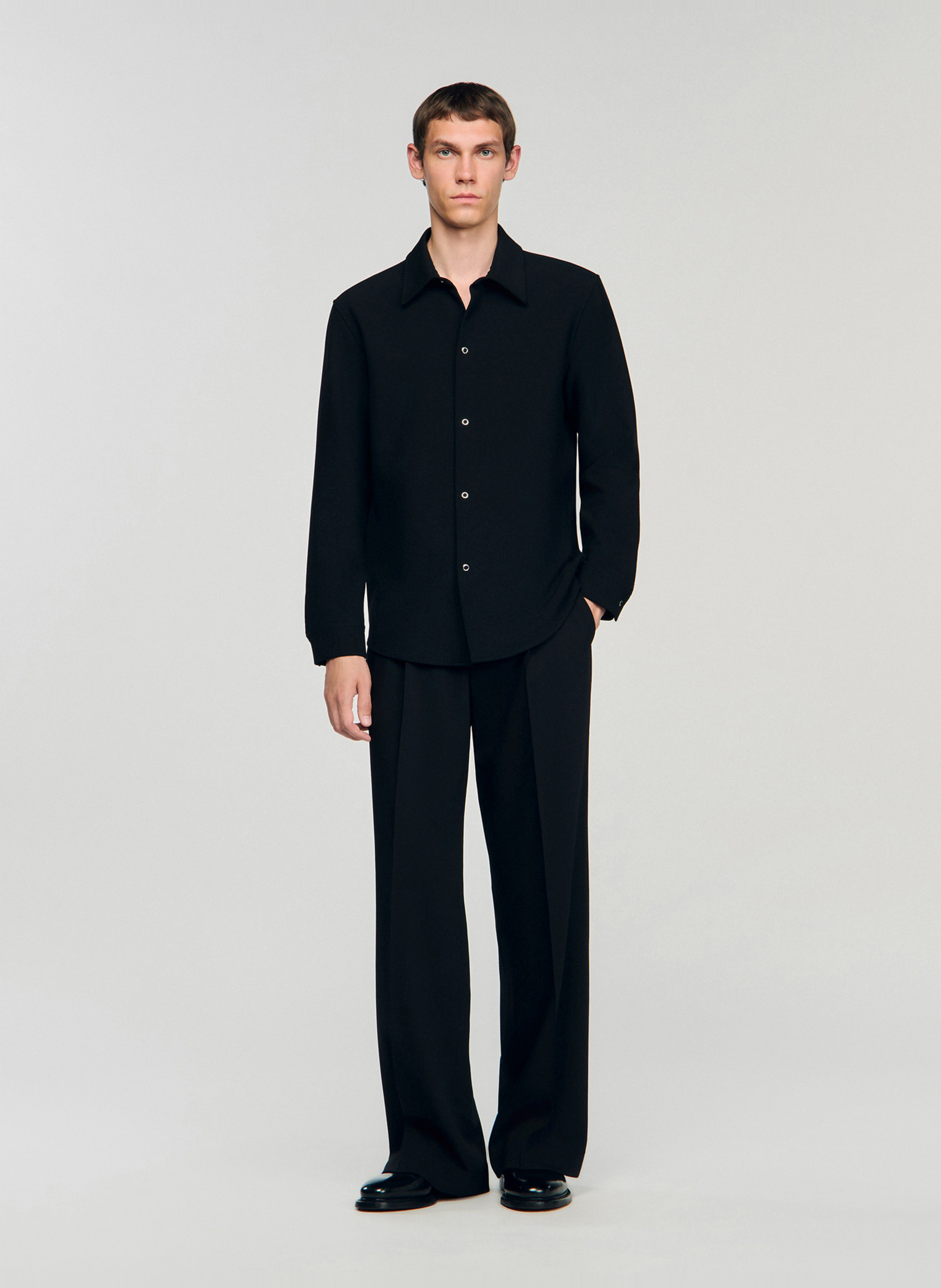Chemise droite à col classique SANDRO Noir