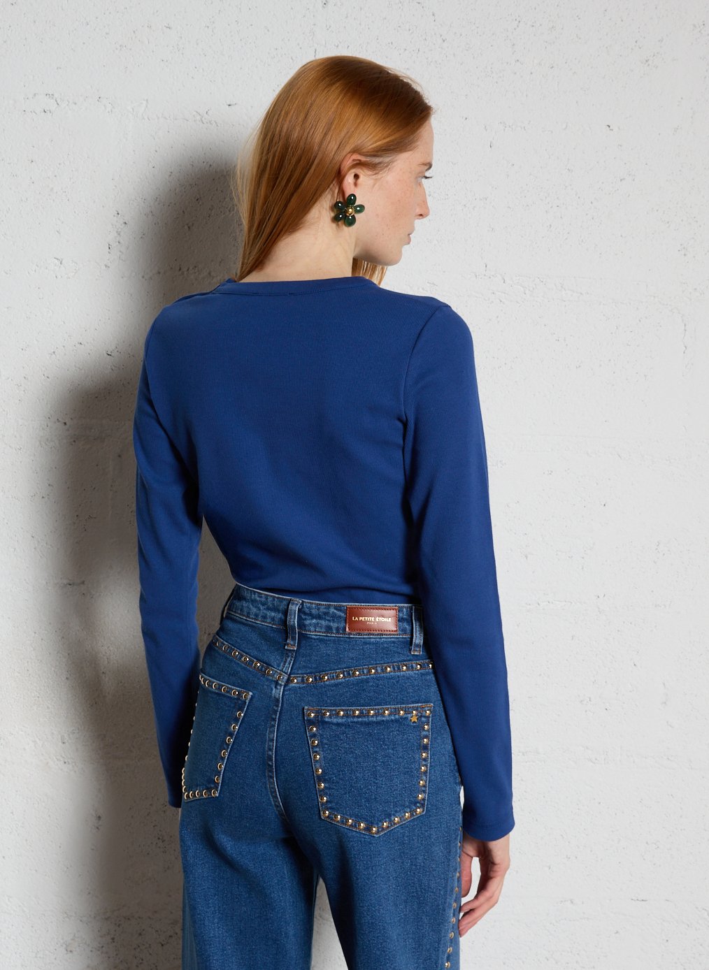 Tee-shirt droit col rond en coton mélangé ARMOR-LUX Bleu