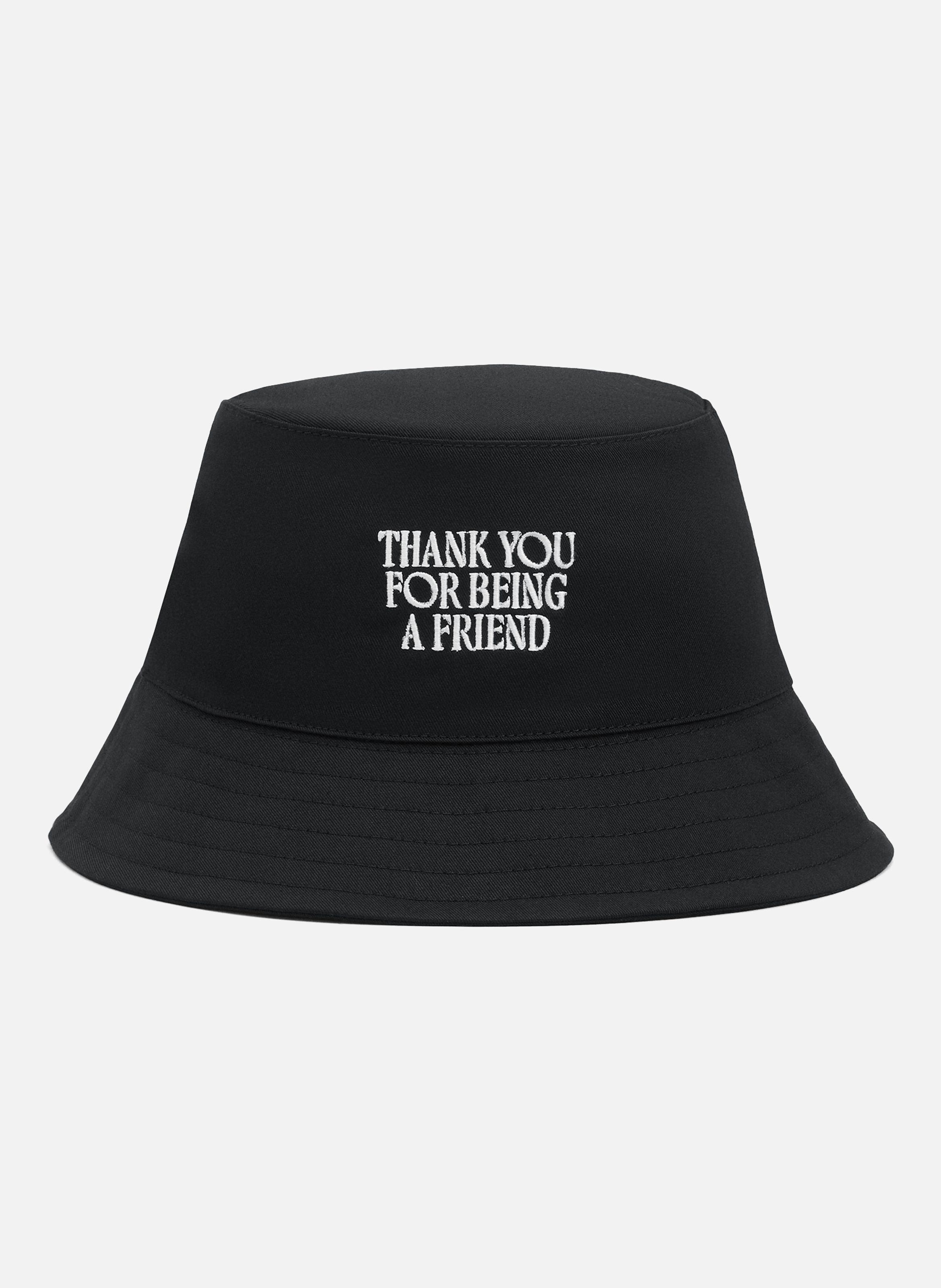Bob broderie thank you for being a friend unisexe en coton AMI PARIS Noir