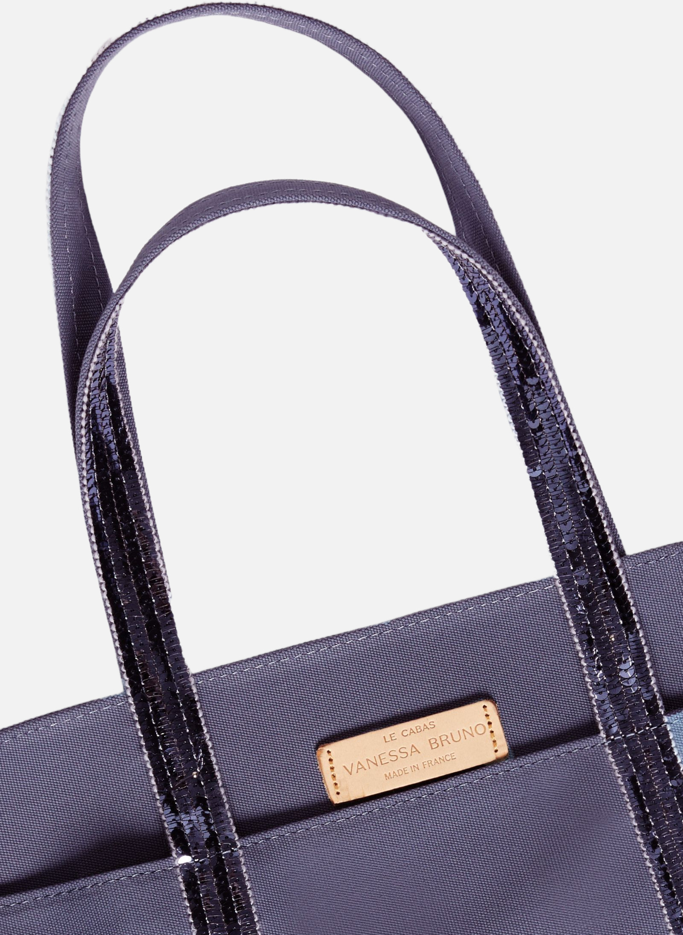 Cabas l zippé en toile Bleu