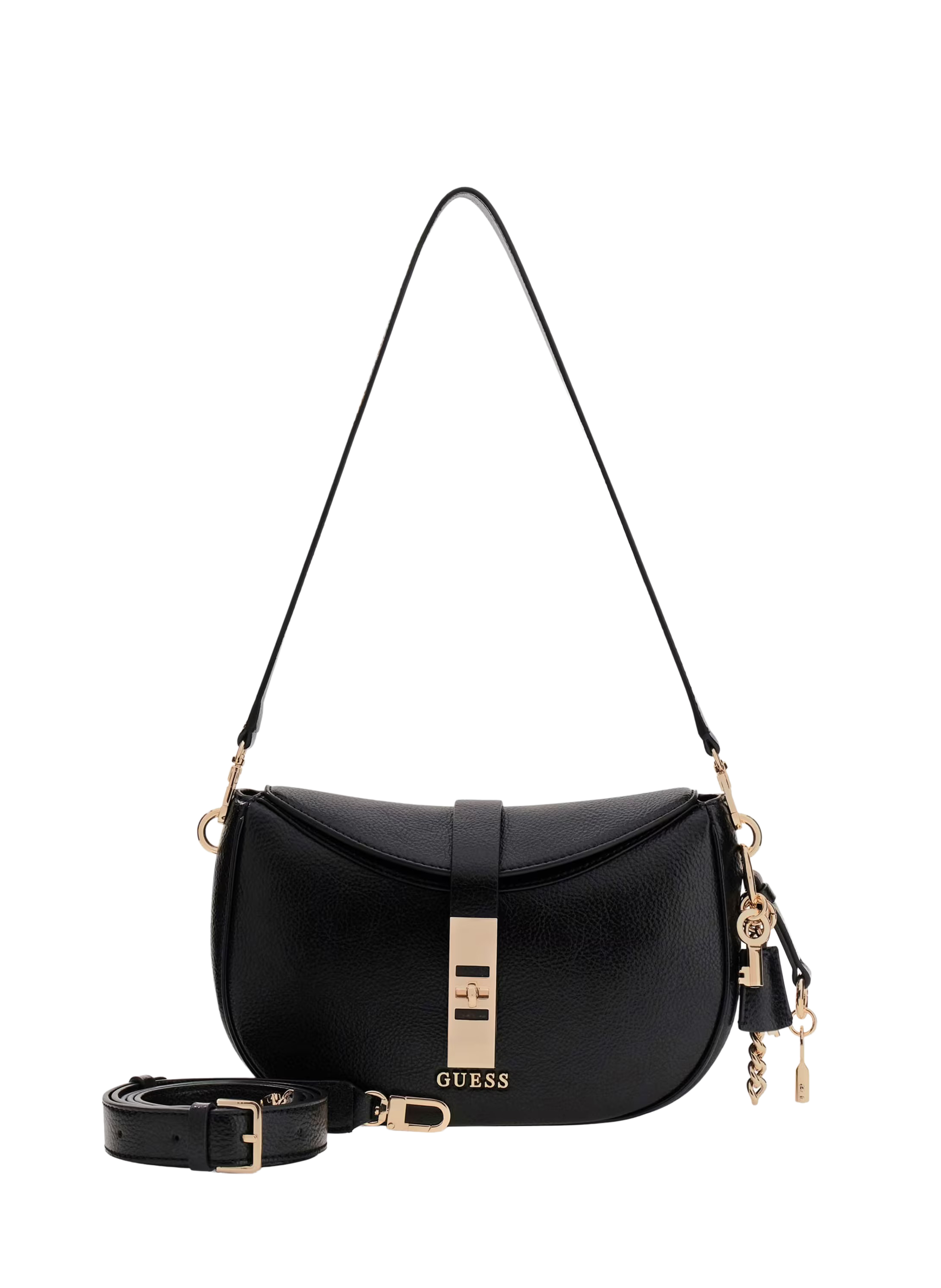 Sac à bandoulière avec charms effet cuir GUESS Noir