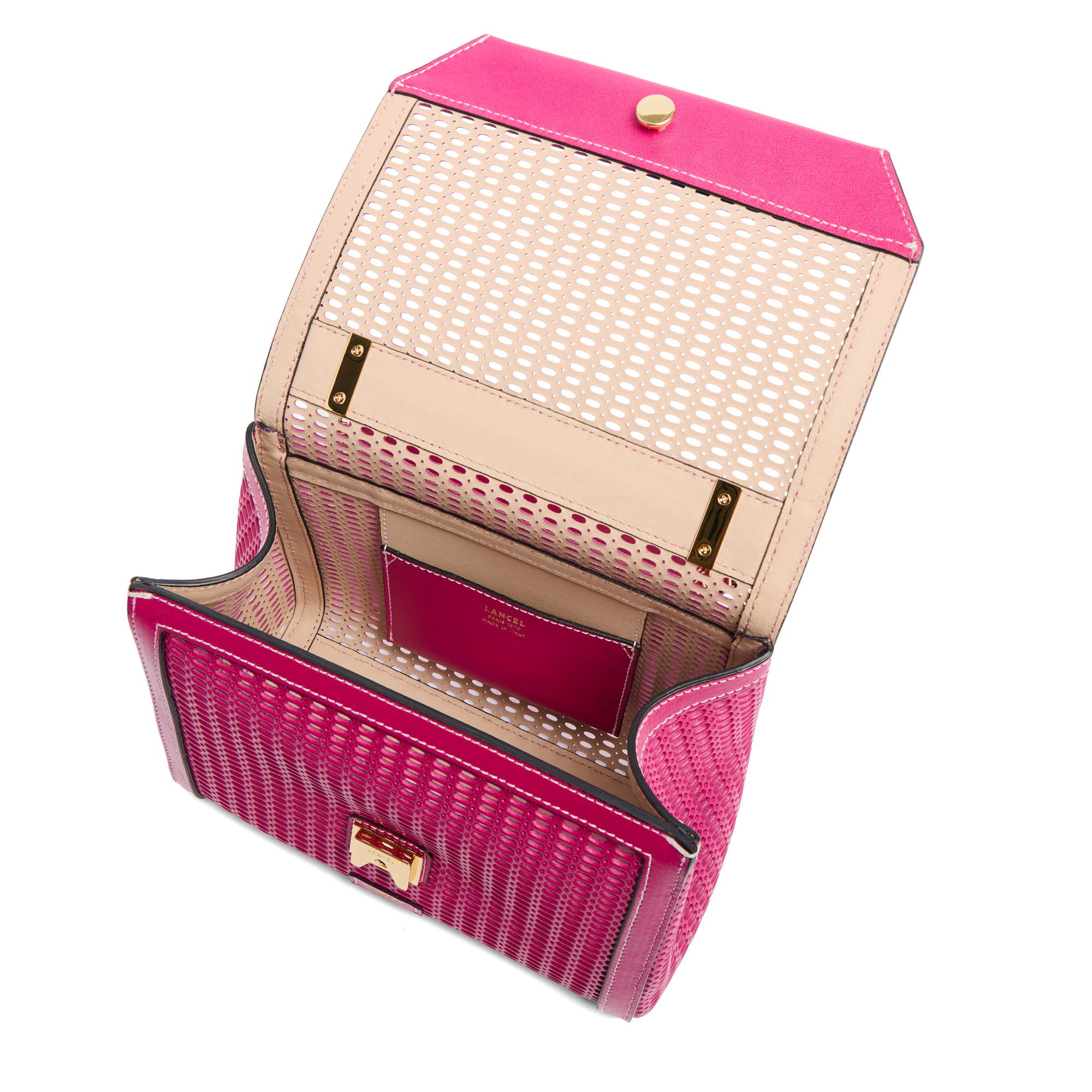 Sac rabat m ninon de lancel en cuir LANCEL Rose