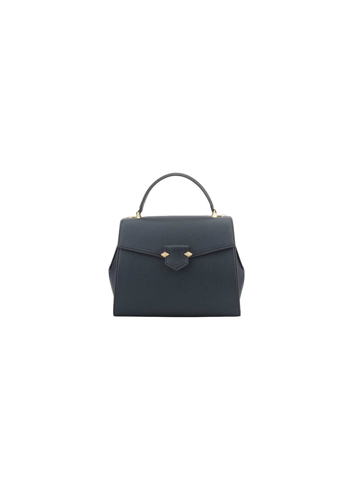 Sèvres | Sac porté main et épaule MM en cuir de veau grainé POURCHET Bleu