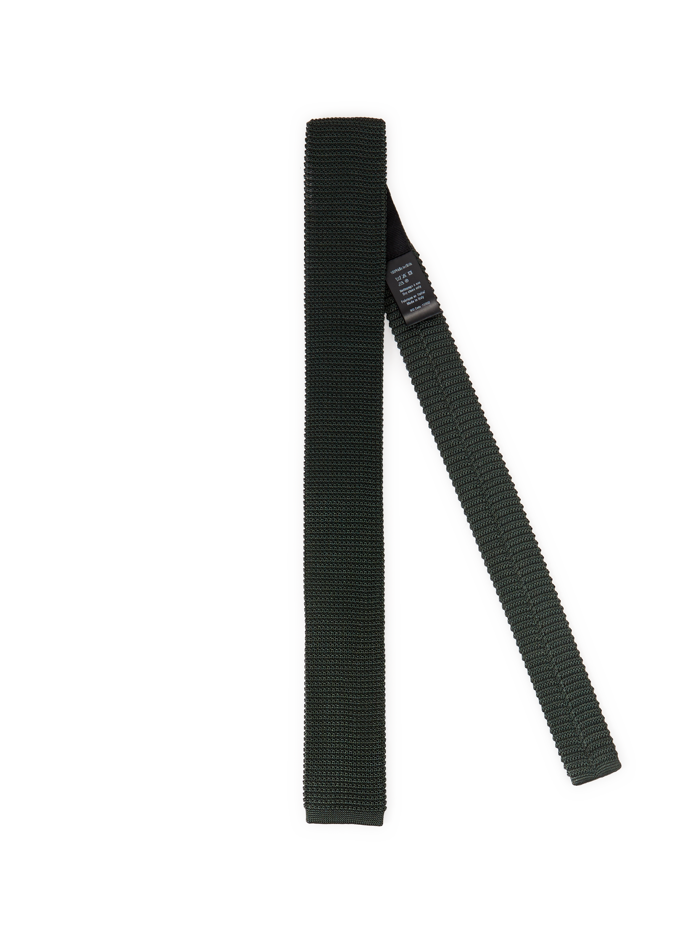 Cravate droite tricotée en soie AU PRINTEMPS PARIS Kaki