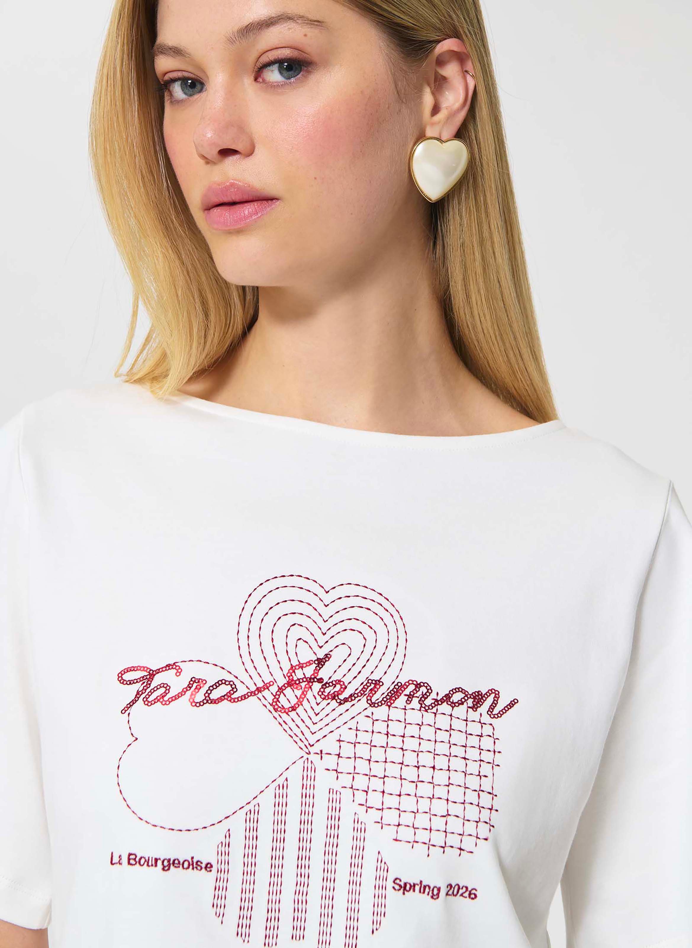T-shirt taraclover TARA JARMON Blanc
