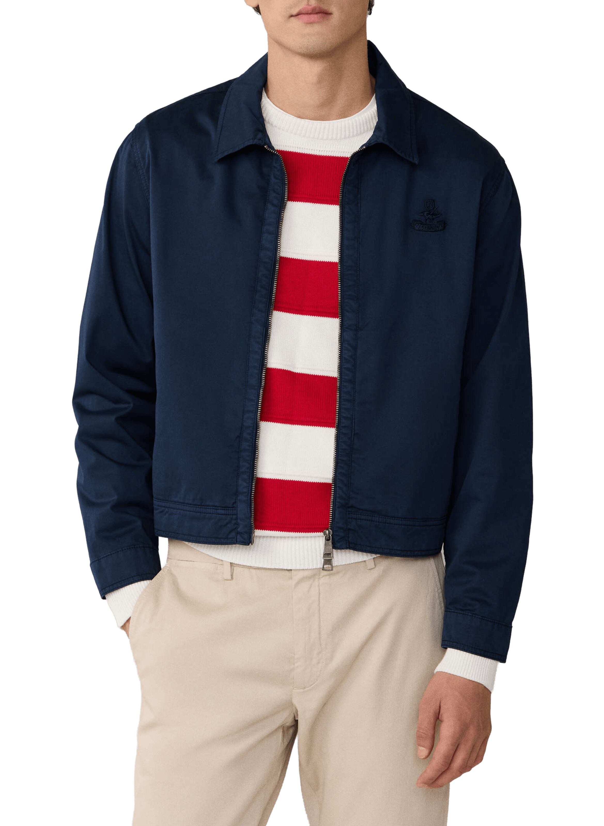 Blouson col classique en coton mélangé FACONNABLE Bleu