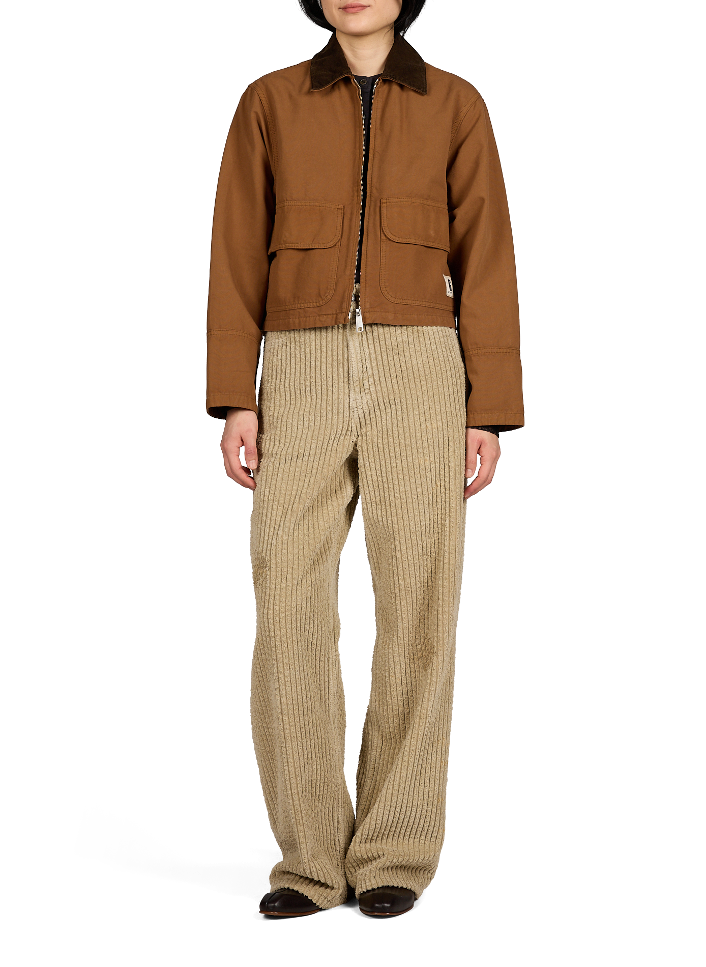 Straight jacket with ribbed collar CARHARTT WIP Brown