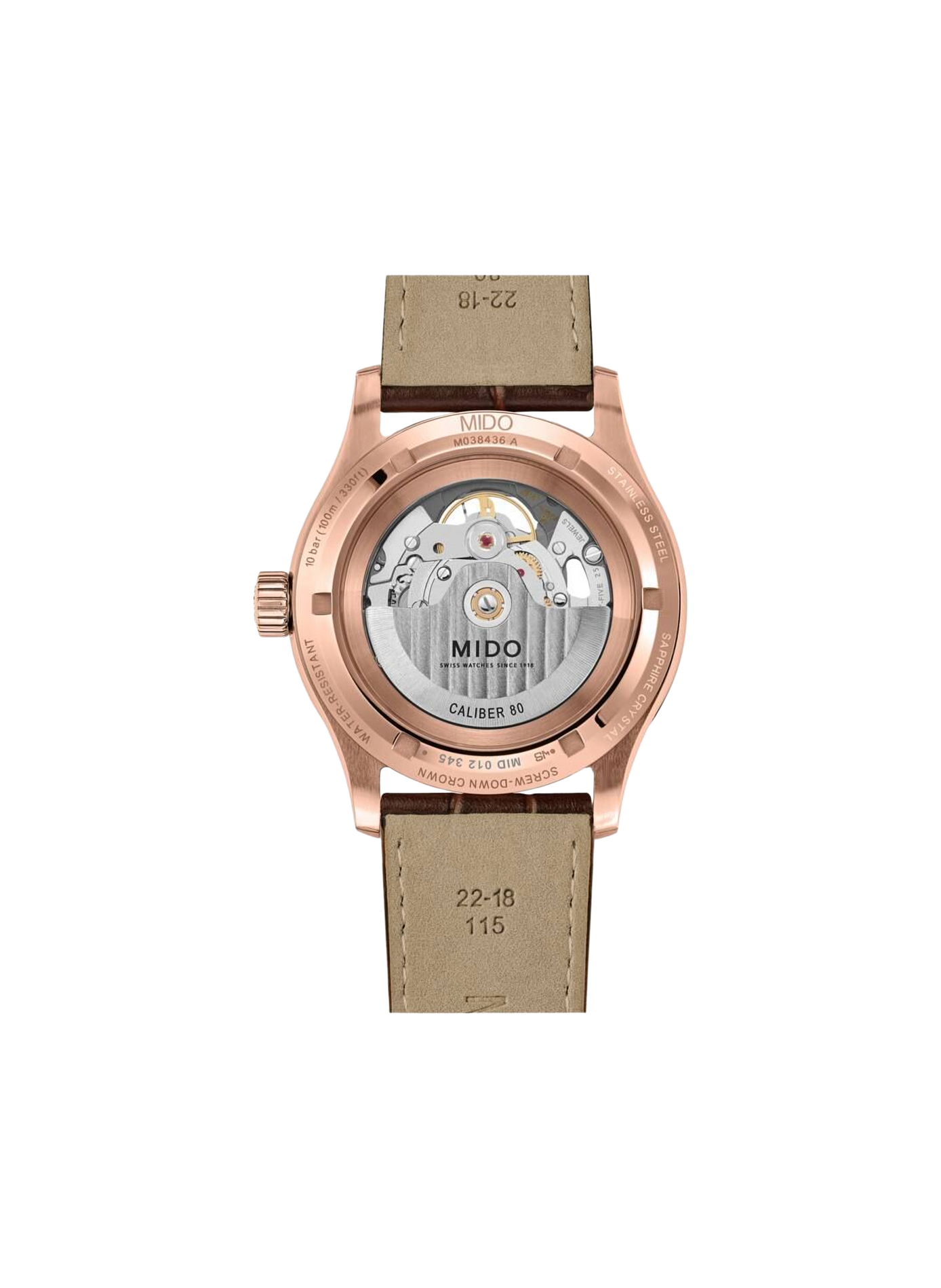 Montre Multifort Skeleton Vertigo en acier inoxydable MIDO Gris