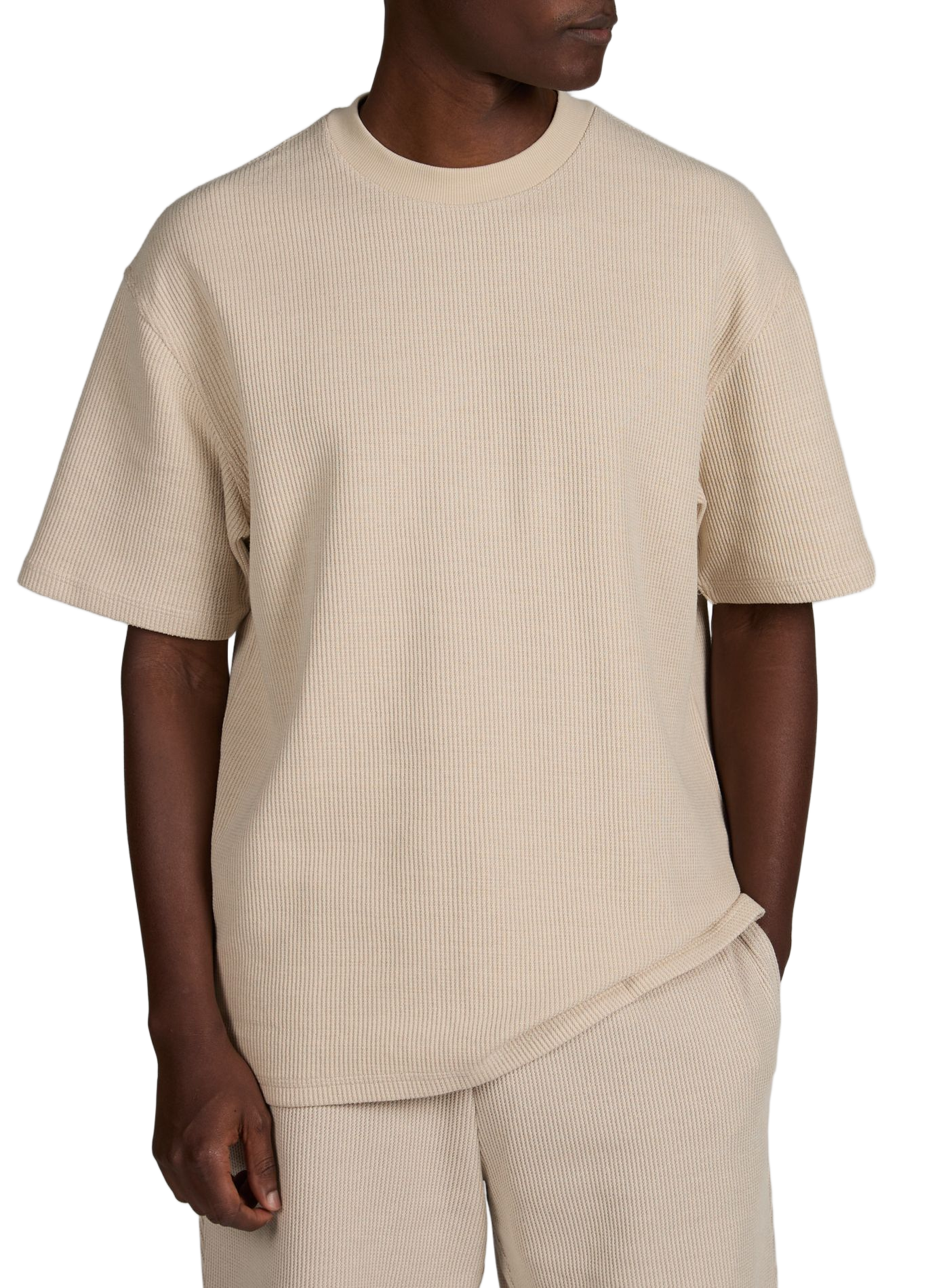 T-shirt Nuwaffle en coton mélangé HUGO BLUE Beige