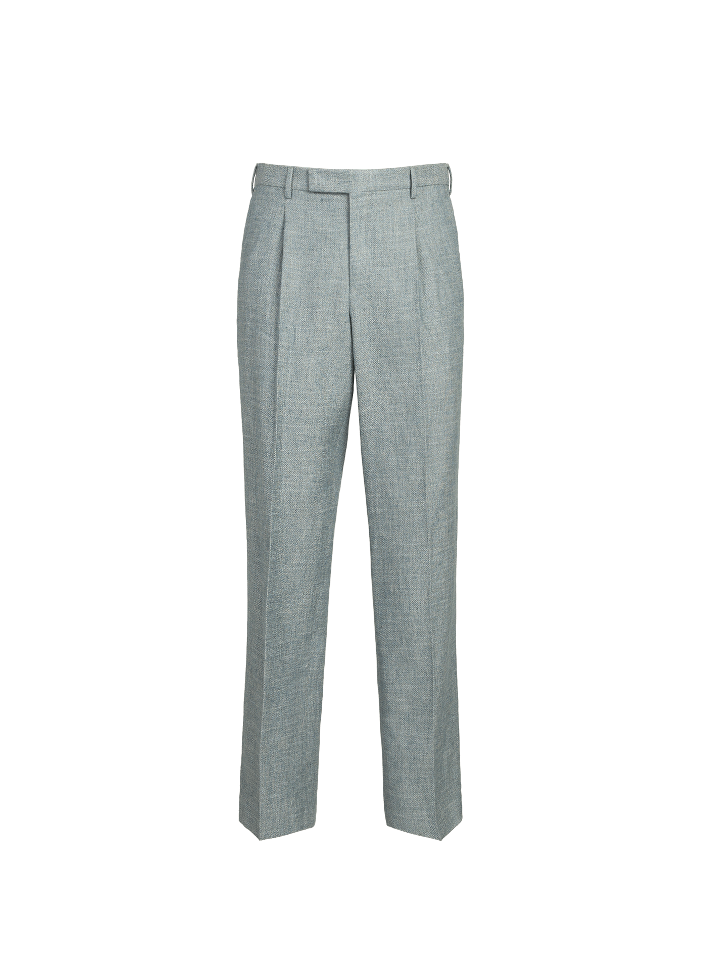 Pantalon à plis en coton et lin texturé PT01 Vert