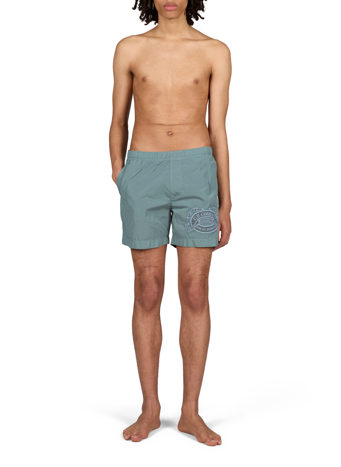 Geborduurde zwemshorts CP COMPANY Blauw