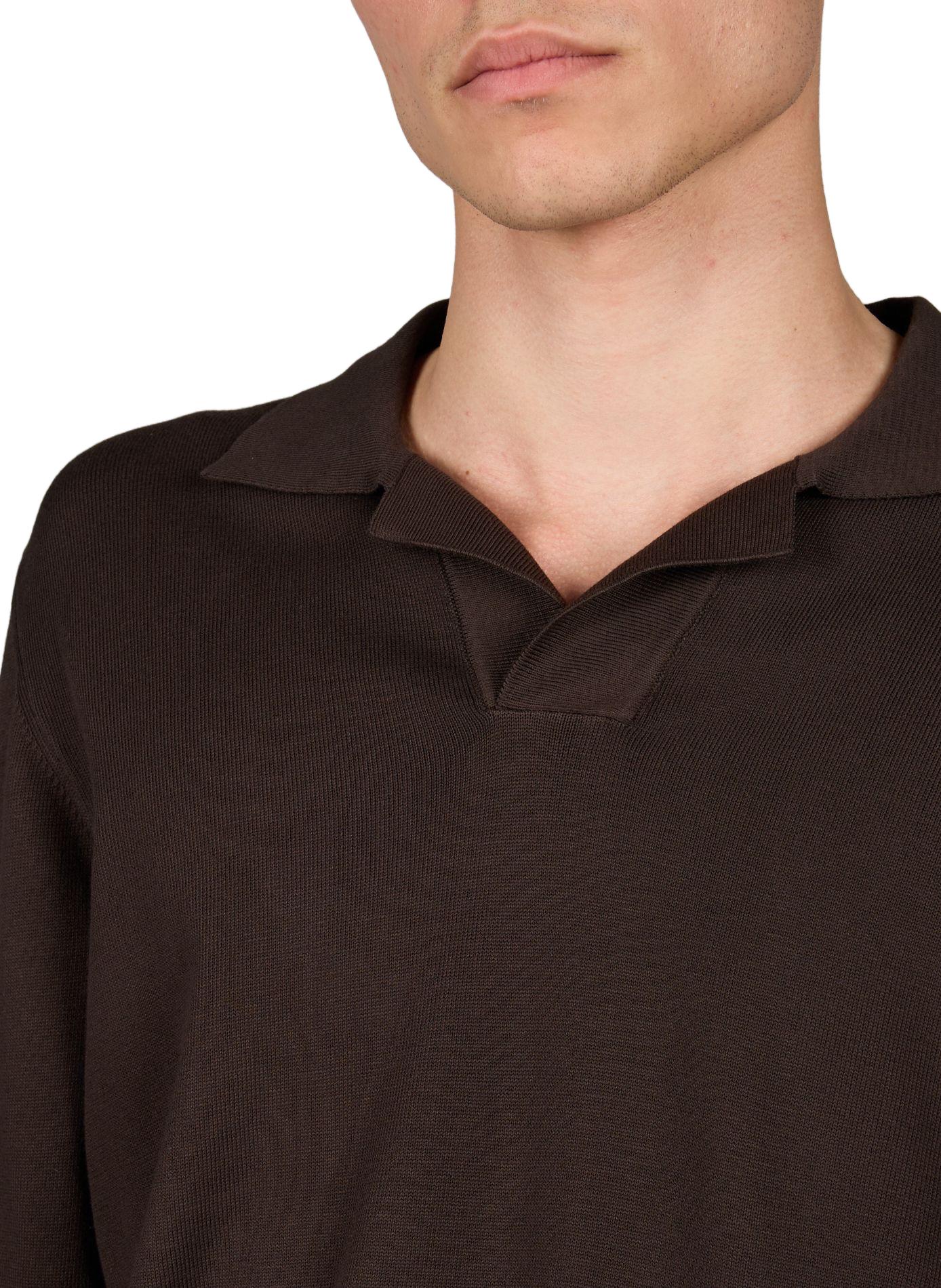 Polo de manga larga de algodón LAFAURIE Marrón