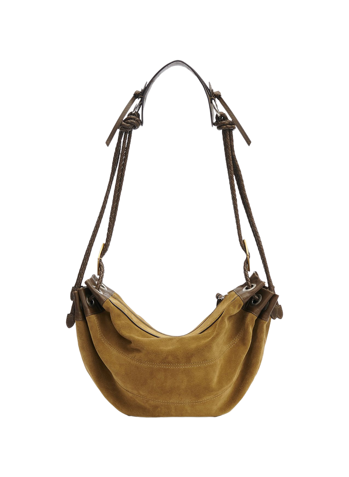Shoulder bag Maia Medium in suede calf leather ISABEL MARANT Brown