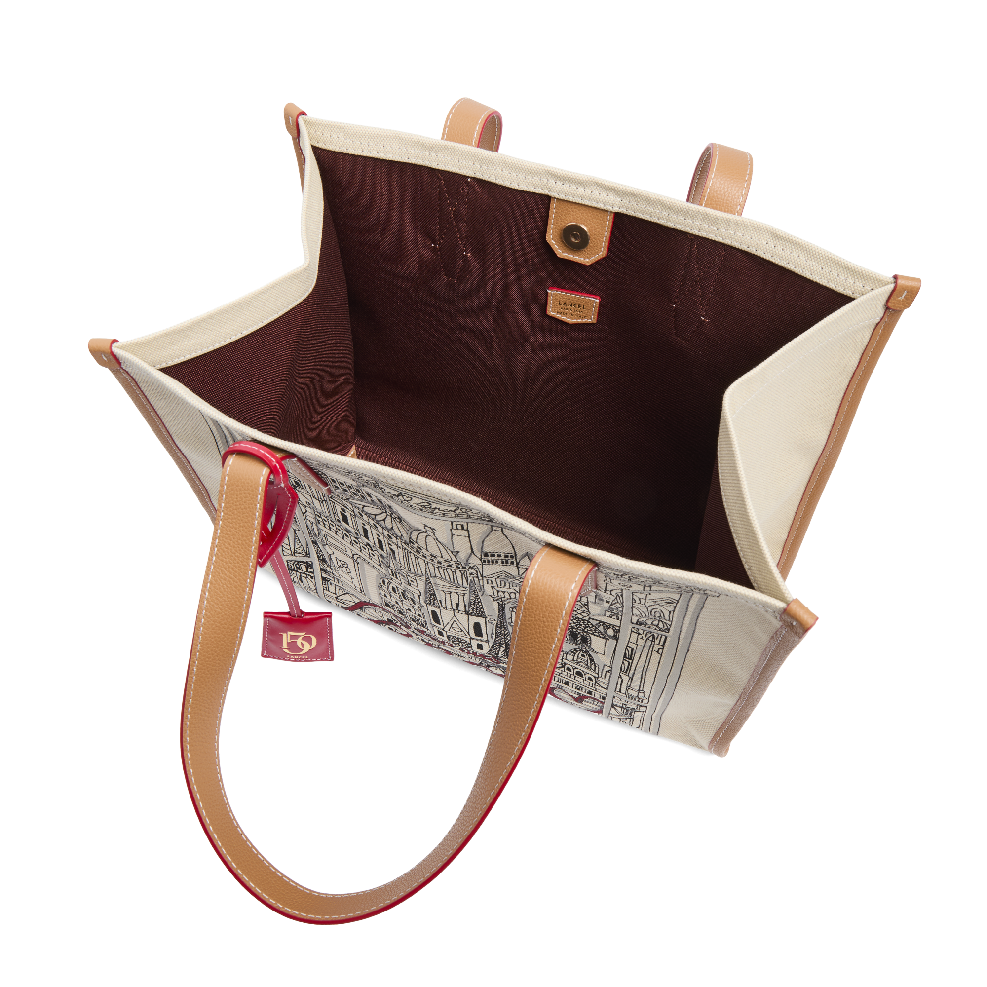 Shopper bag capsule 150 jaar in canvas en rundleer LANCEL Veelkleurig