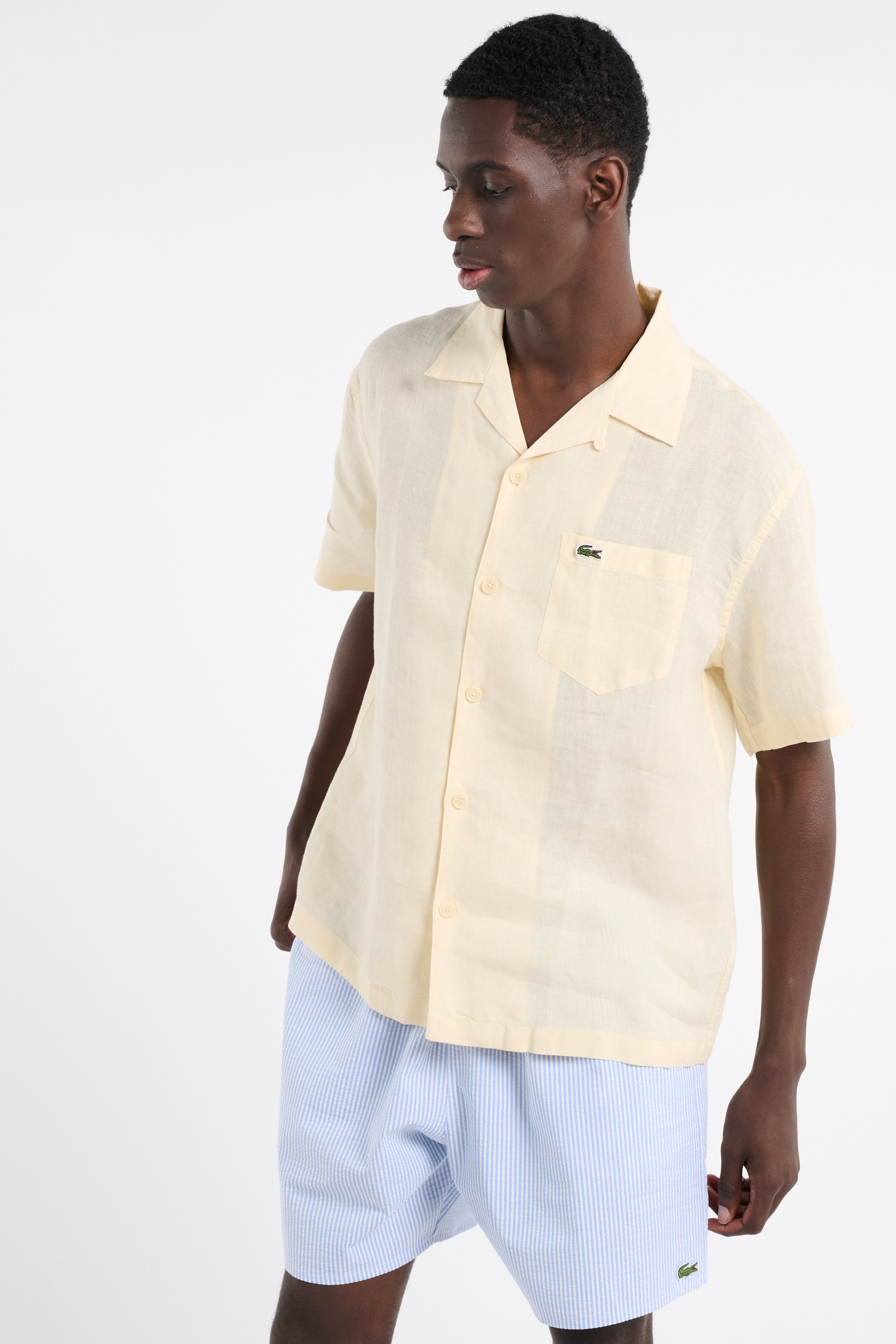 Chemise chemise casual manches co LACOSTE Beige