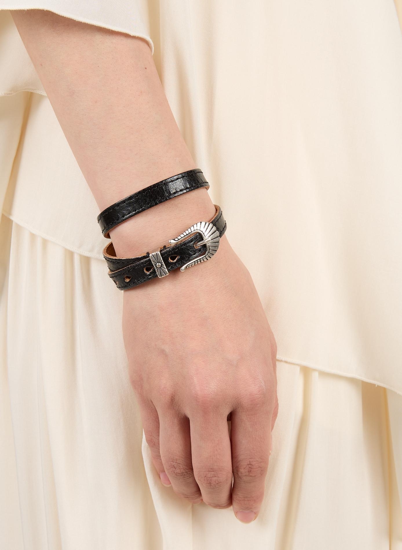 Bracelet and choker belt-shaped in leather OUR LEGACY Black