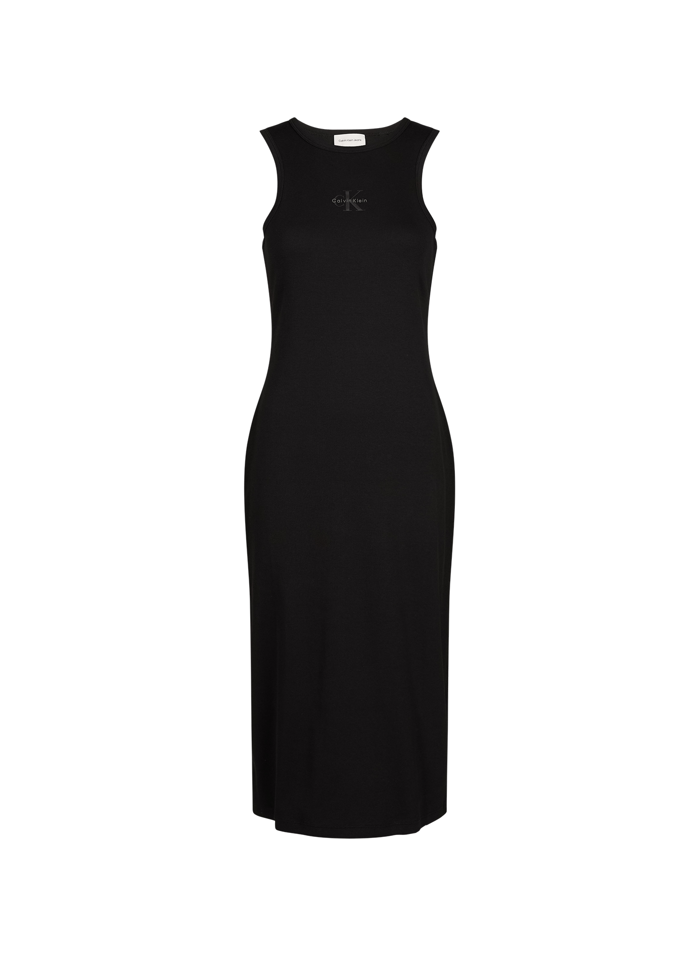 Ribbed midi dress in blended cotton CALVIN KLEIN Black