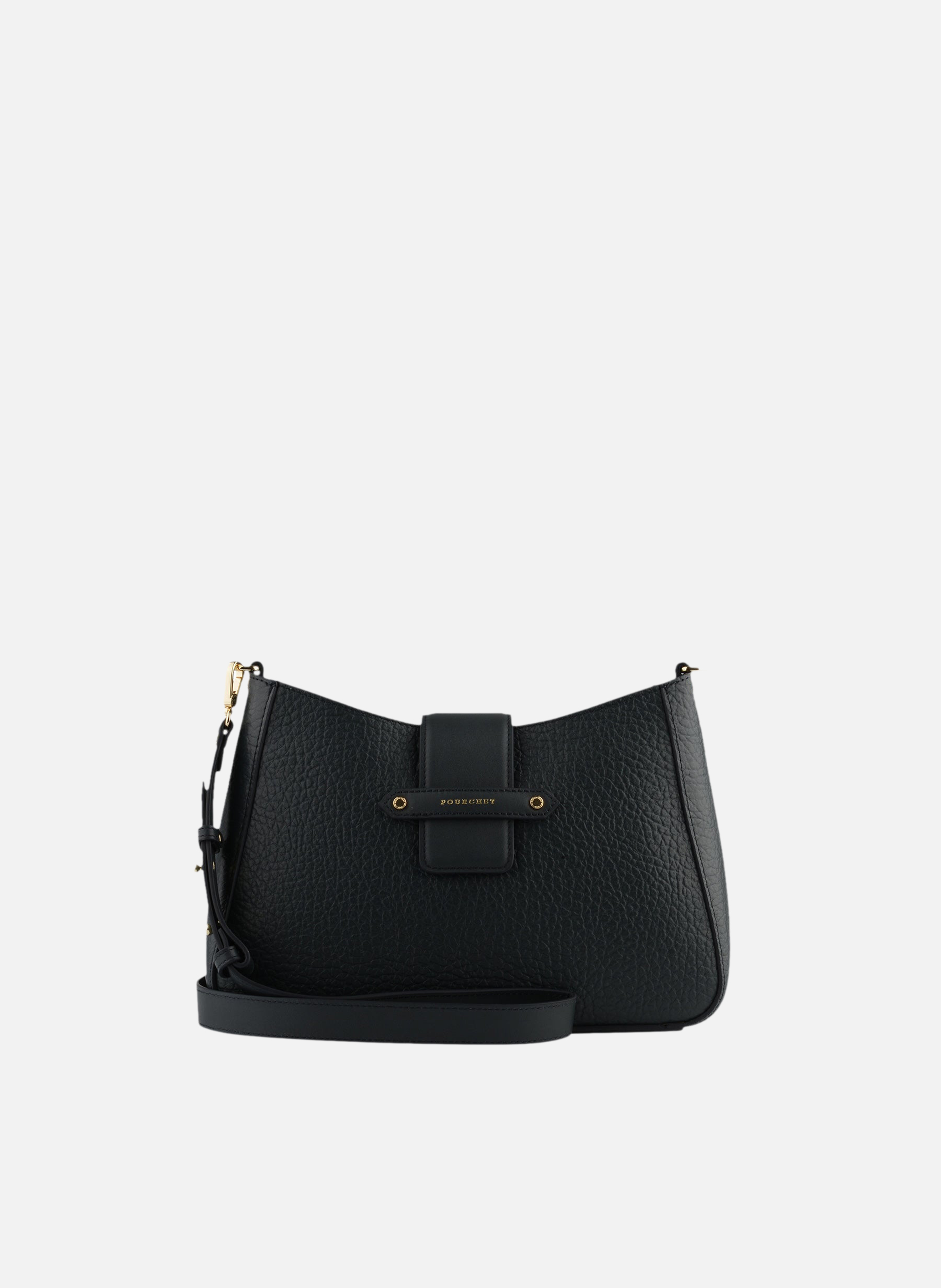 Fleuves | sac porté épaule gm en cuir de vachette | Bleu POURCHET Femme